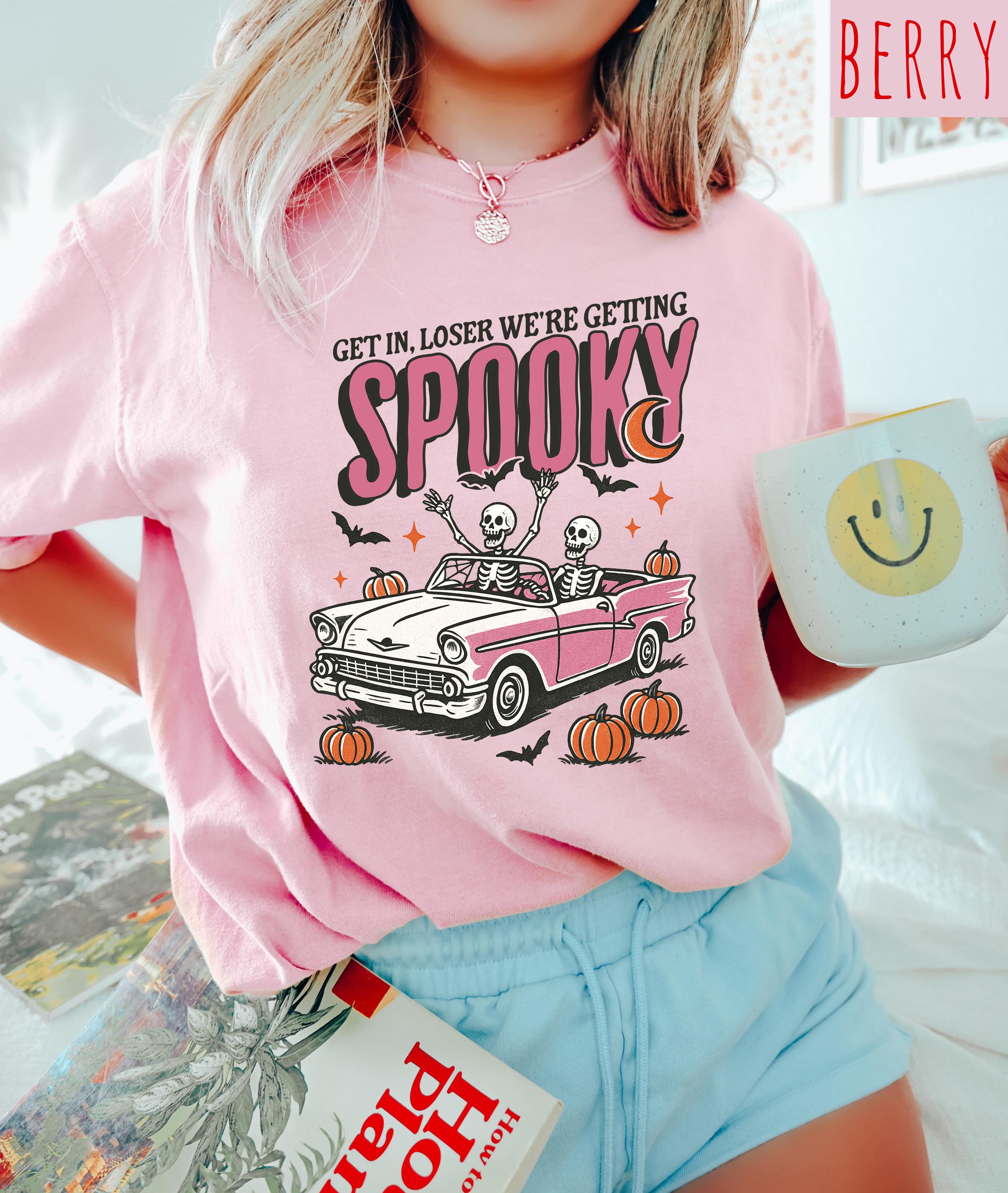Get In Loser We're Getting Spooky Halloween Comfort Colors Shirt, Creep it Real Shirt, Retro Fall T-Shirt, Boxy Tee, Unisex Autumn T