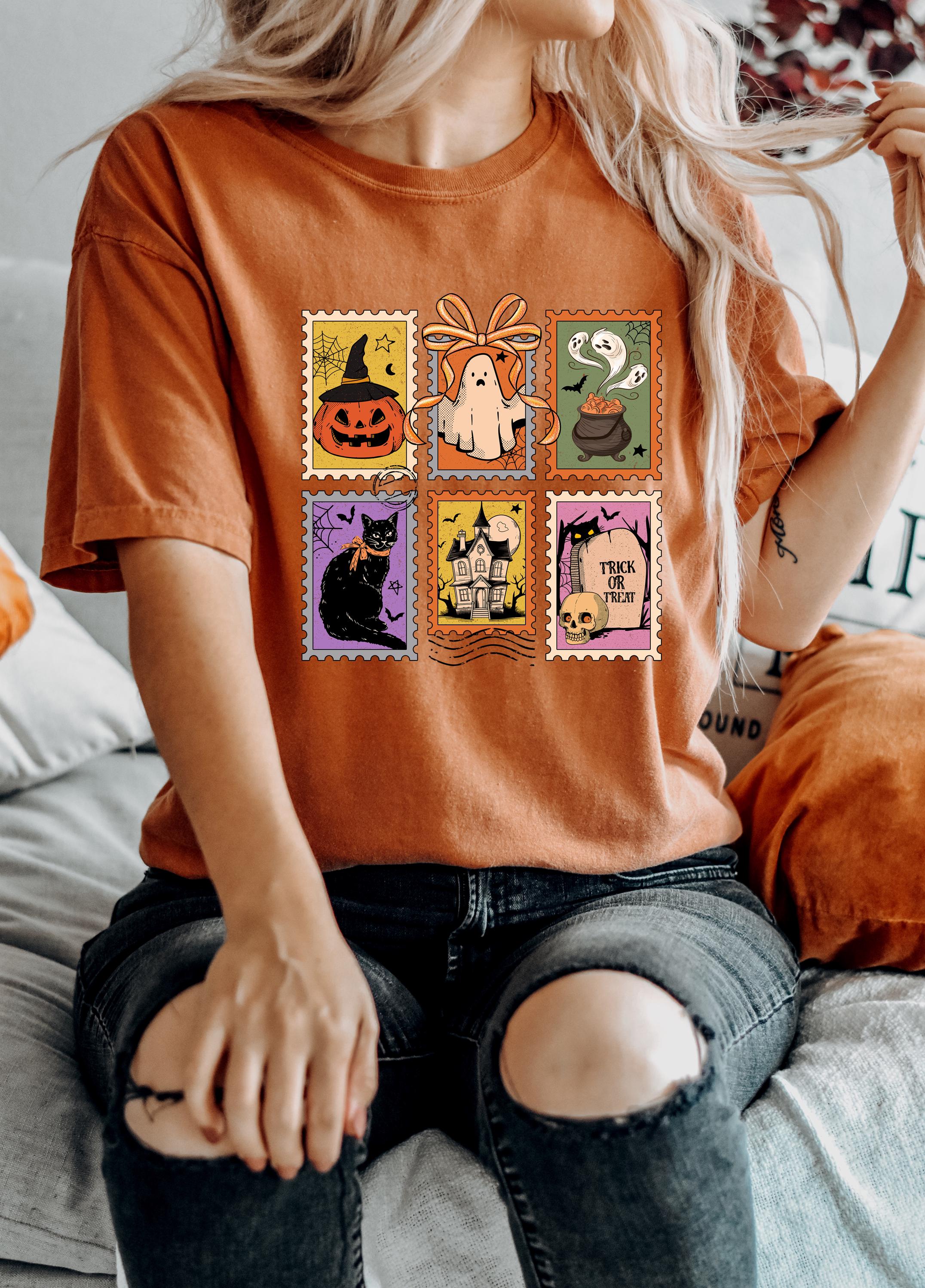 Trick or Treat Spooky Halloween Comfort Colors Shirt, Creep it Real Shirt, Retro Pumpkin Fall T-Shirt, Boxy Tee, Unisex, Boo, Autumn T