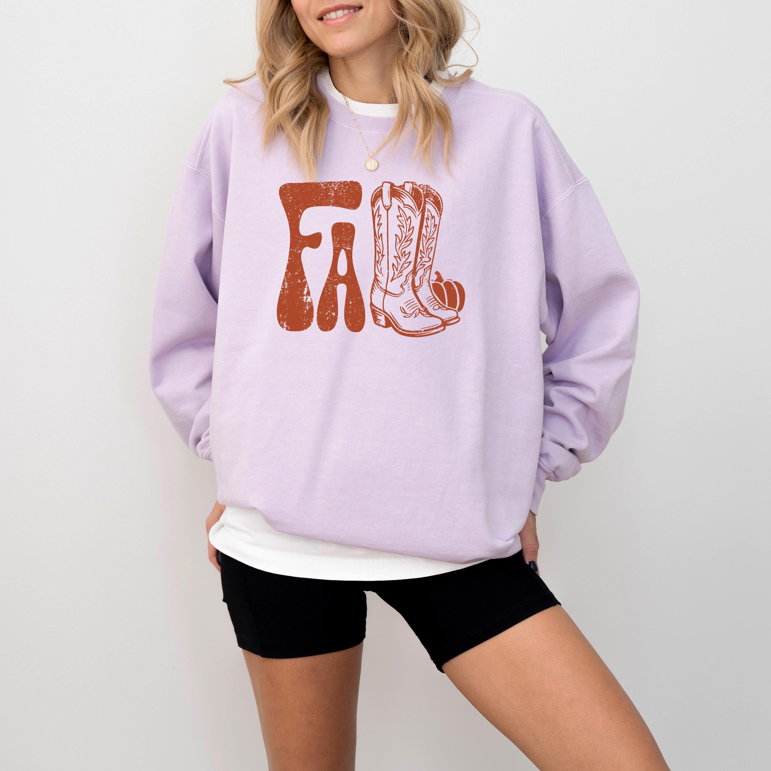 Western Fall Comfort Colors Sweatshirt, Fall DTG Design, Cow Girl Boots, Autumn, It's Fall Yall Crewneck, Pumpkin Spice Sweater