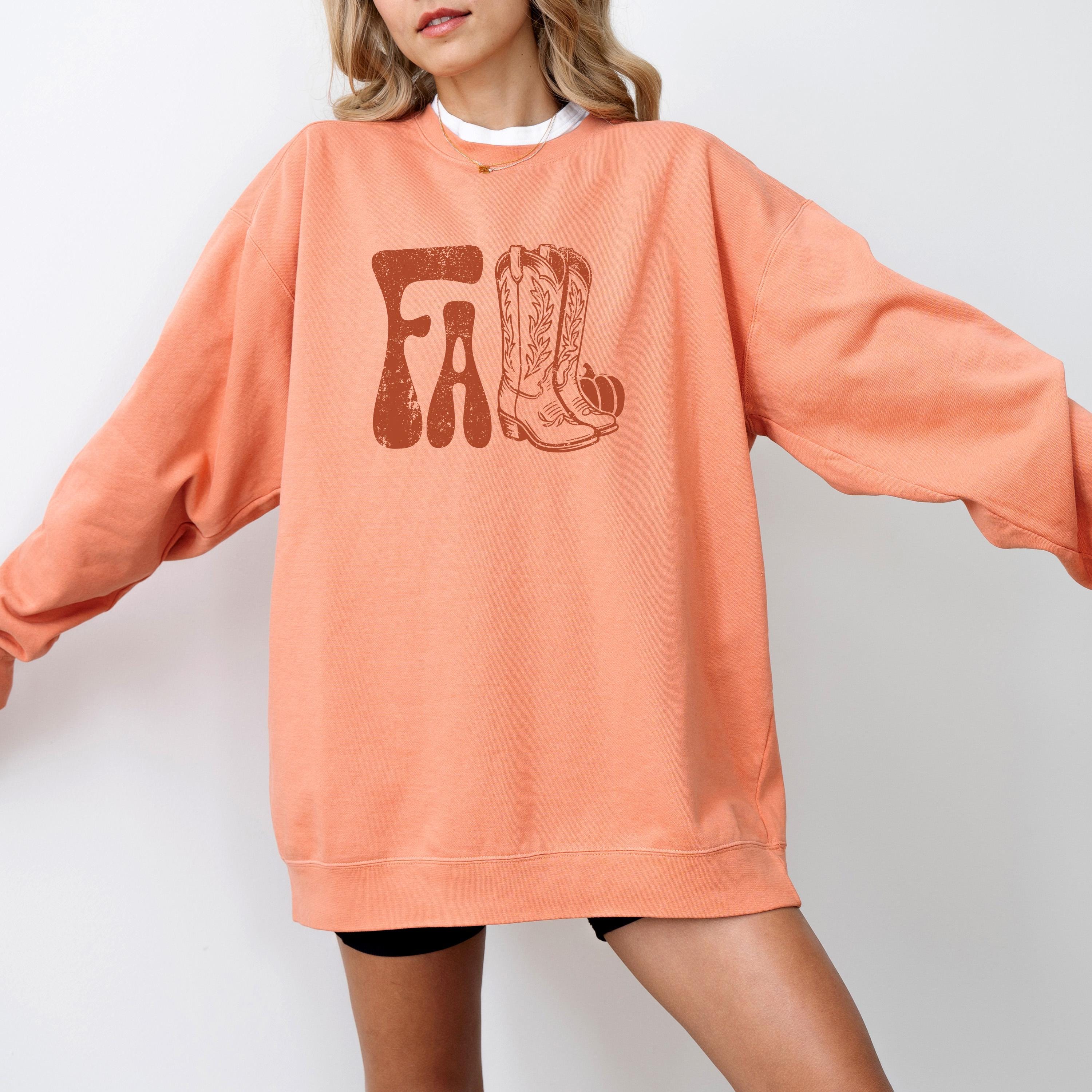 Western Fall Comfort Colors Sweatshirt, Fall DTG Design, Cow Girl Boots, Autumn, It's Fall Yall Crewneck, Pumpkin Spice Sweater