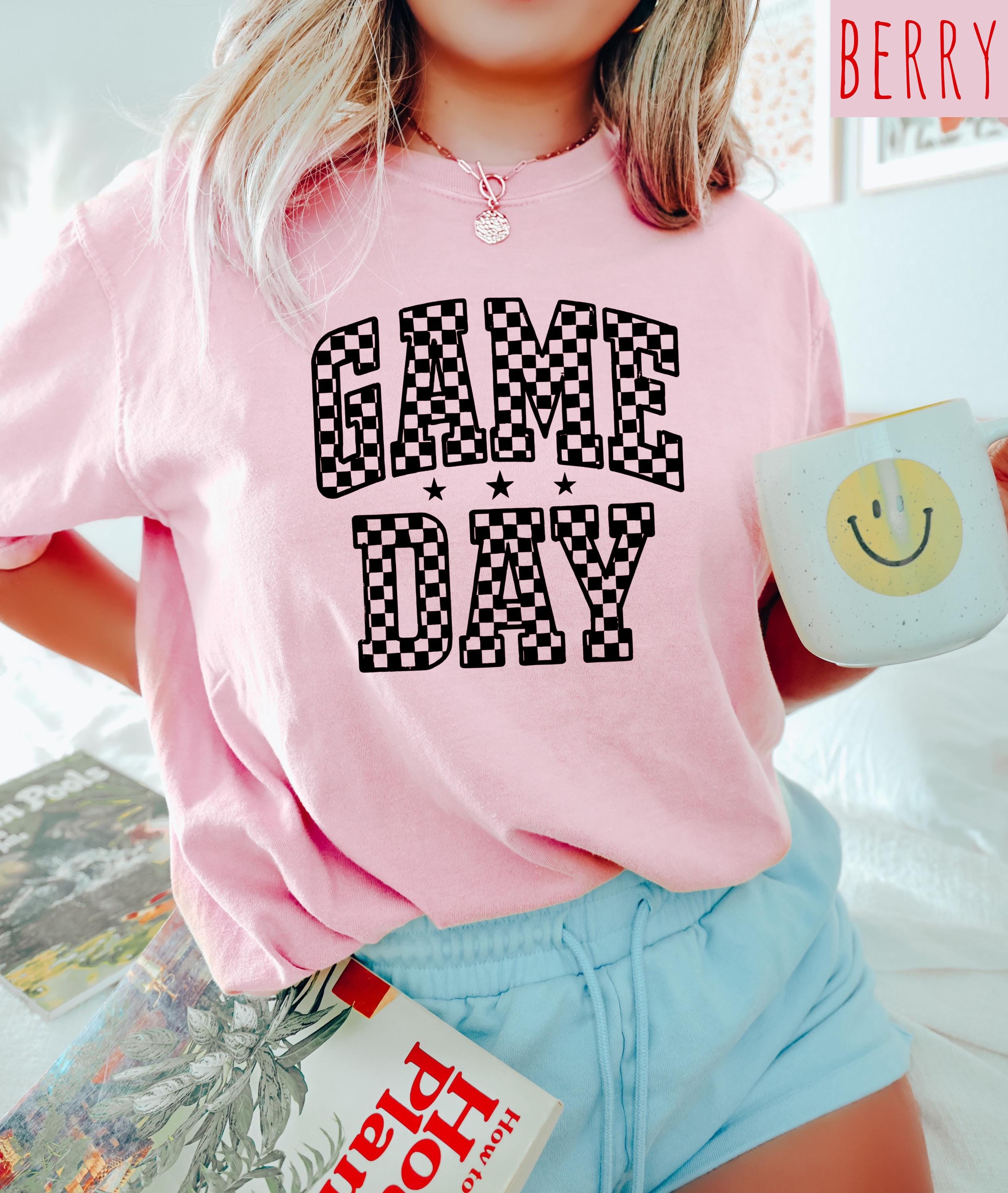 Checkered Game Day Comfort Colors Shirt, Football Team Shirt, Vintage Shirt, Football Shirt, Retro Fall Shirt, Fall Tee