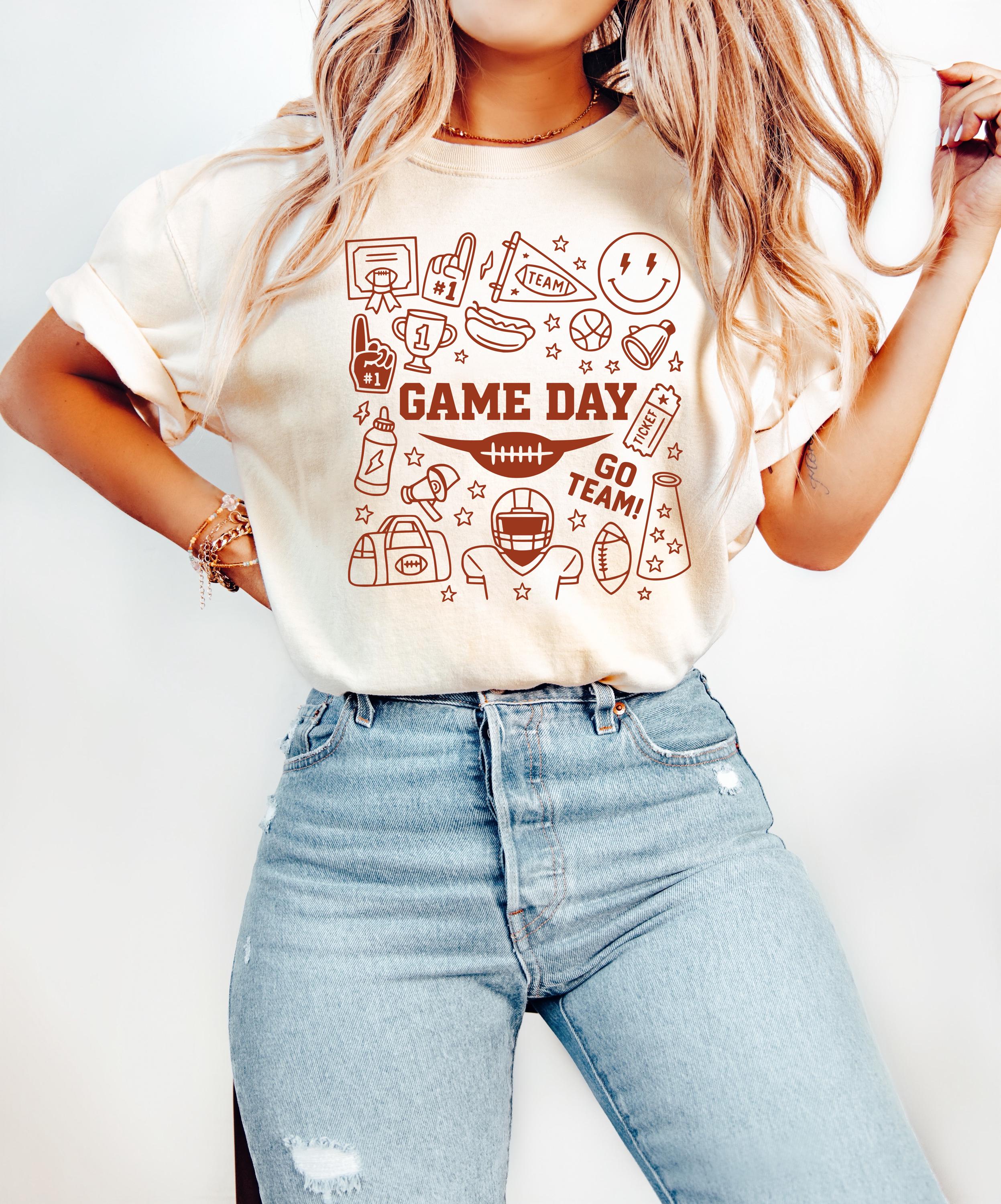 Fun Game Day Go Team Comfort Colors Shirt, Football Team Collage Shirt, Vintage Shirt, Football Shirt, Retro Fall Shirt, Fall Tee