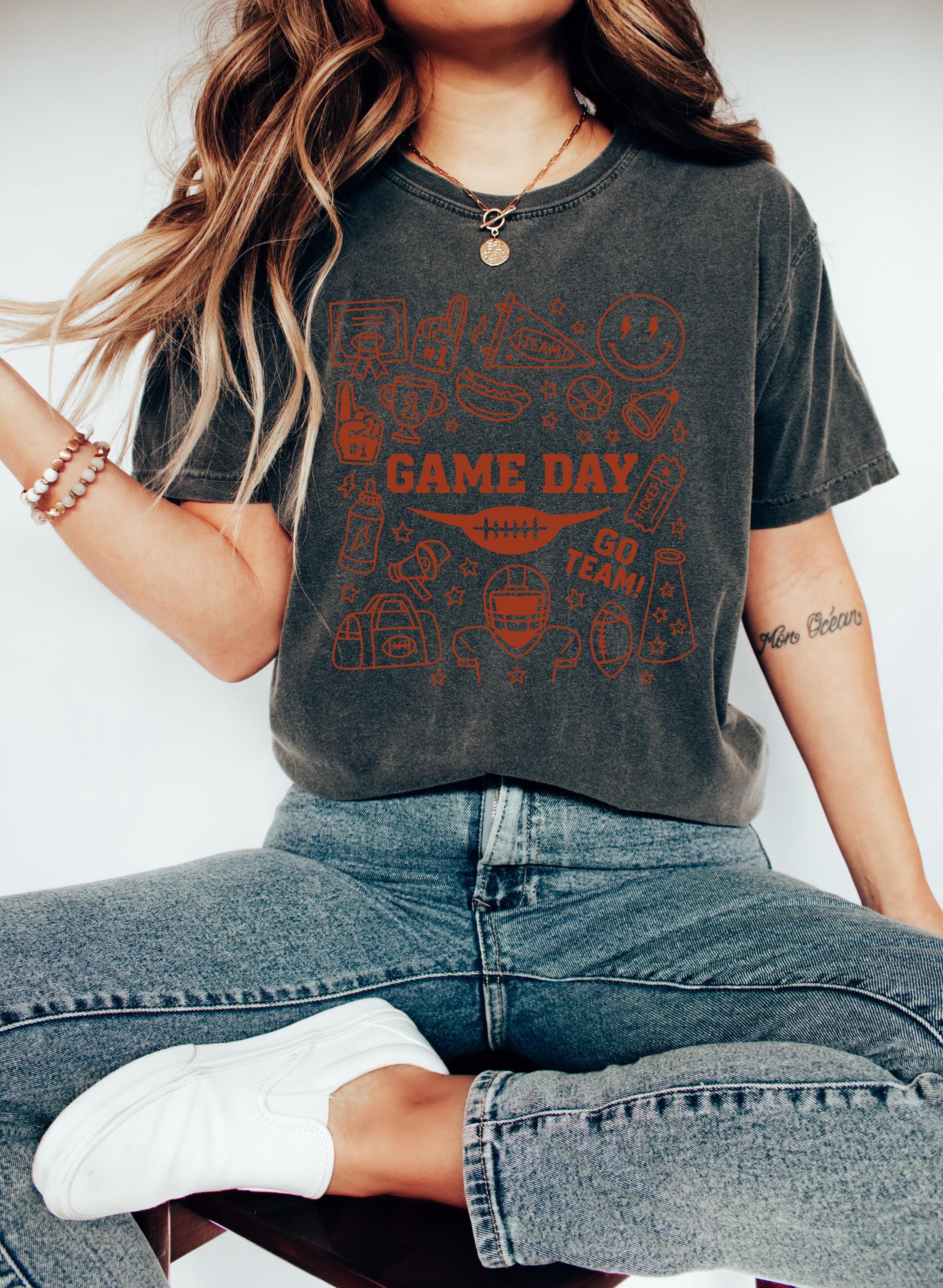 Fun Game Day Go Team Comfort Colors Shirt, Football Team Collage Shirt, Vintage Shirt, Football Shirt, Retro Fall Shirt, Fall Tee