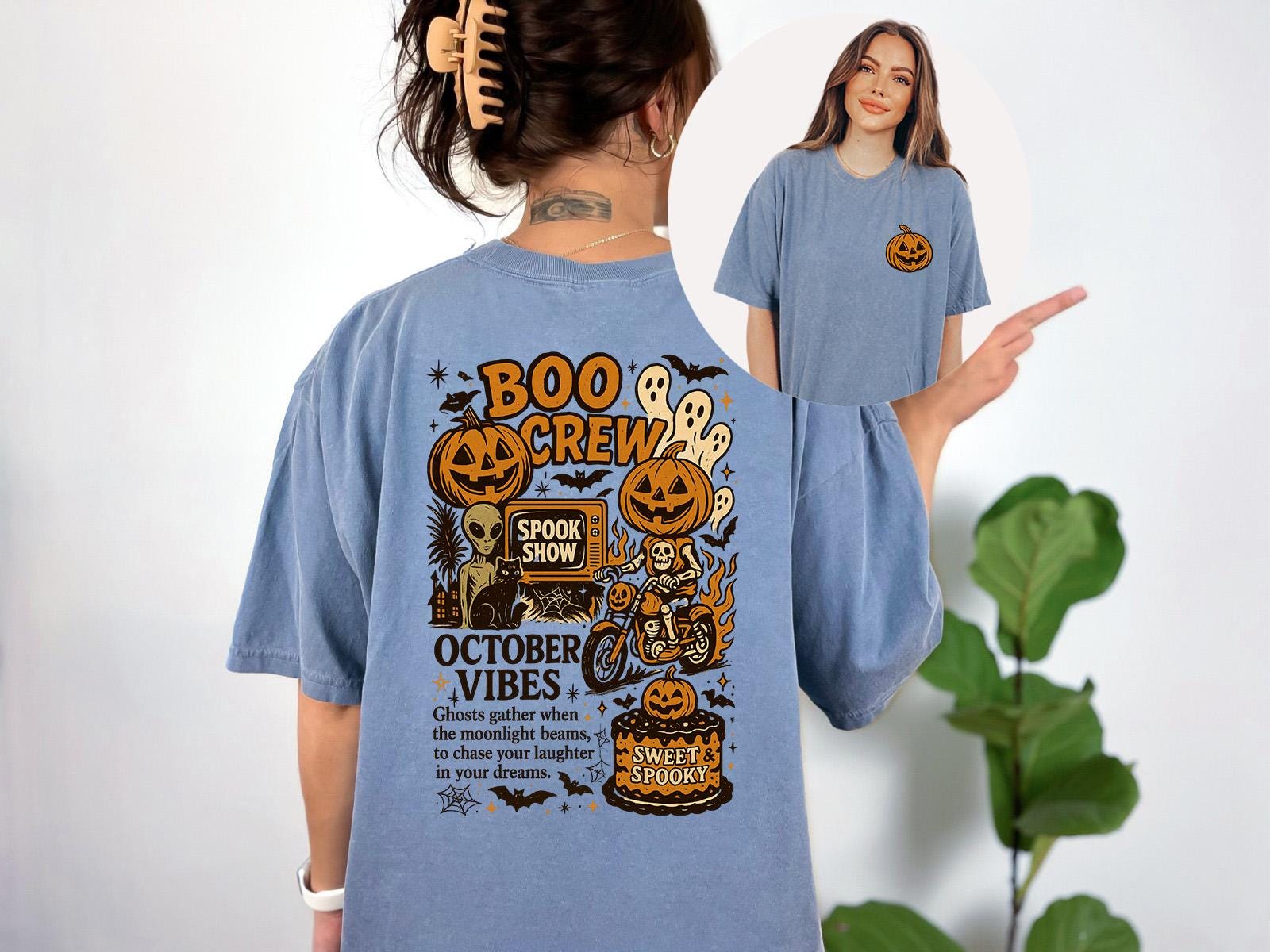 Boo Crew Halloween Vibes Comfort Colors shirt, October Vibes, October 31st Design, Vintage T Shirt, Retro Fall Shirt, Autumn Shirt