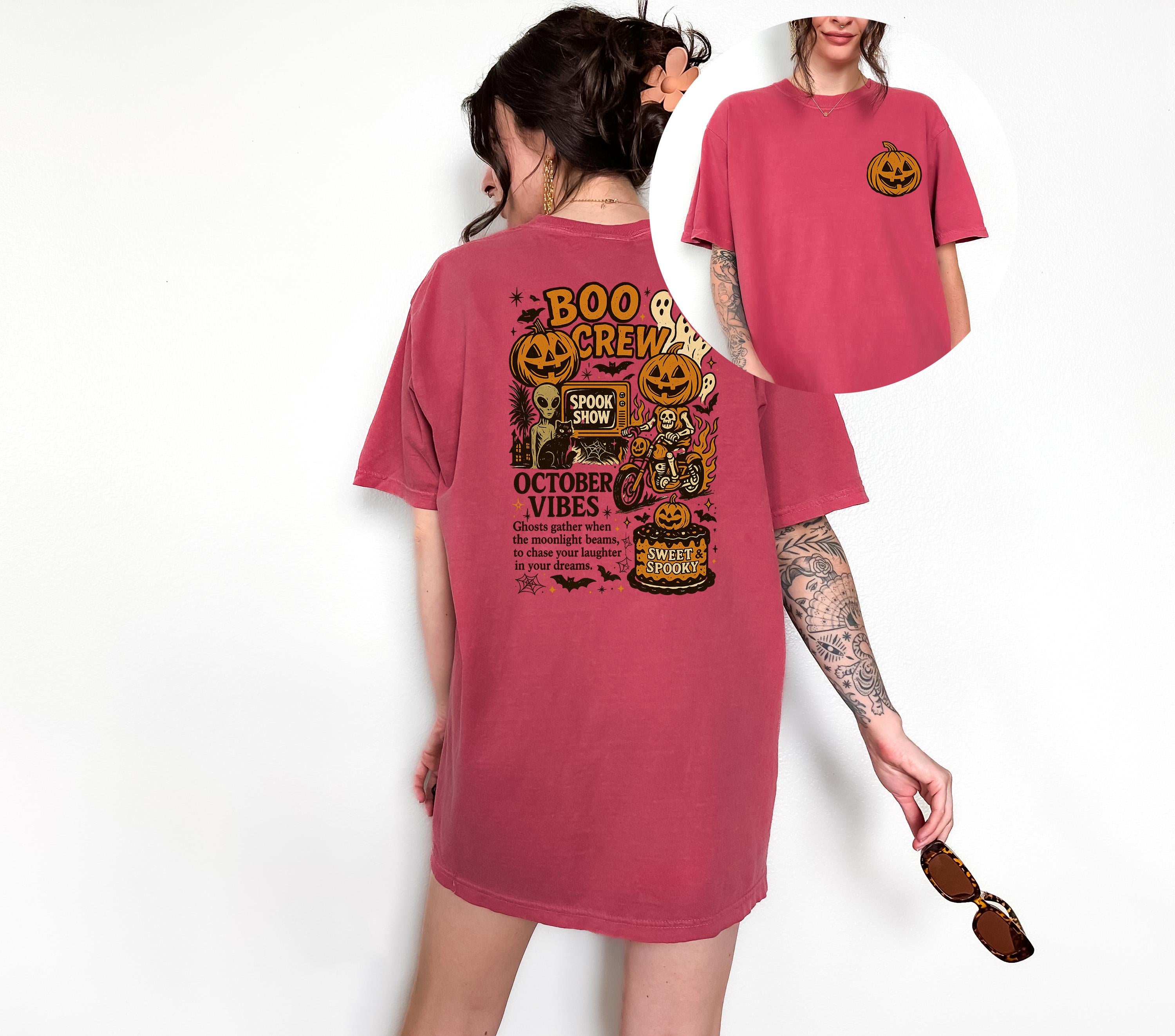 Boo Crew Halloween Vibes Comfort Colors shirt, October Vibes, October 31st Design, Vintage T Shirt, Retro Fall Shirt, Autumn Shirt
