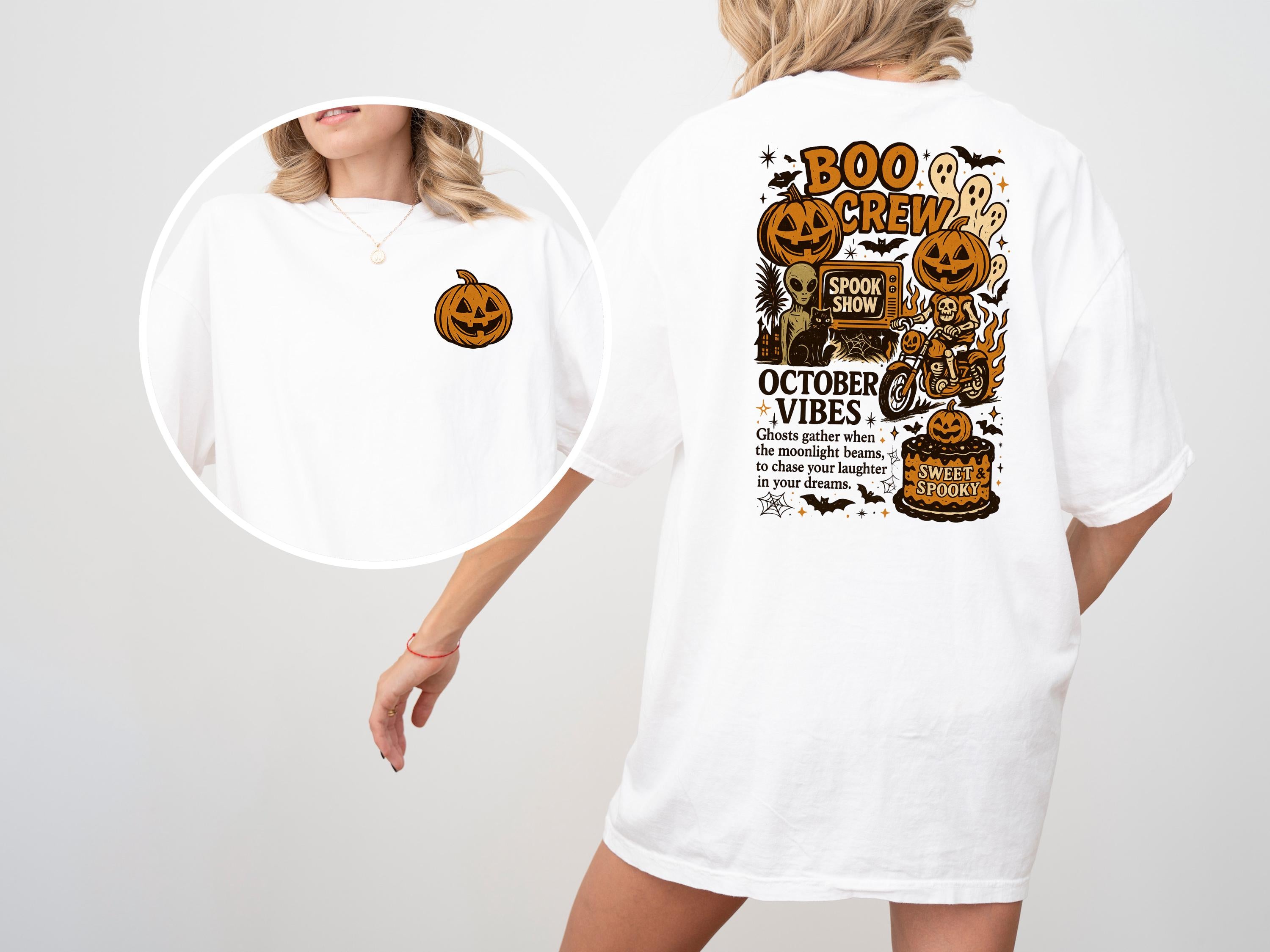 Boo Crew Halloween Vibes Comfort Colors shirt, October Vibes, October 31st Design, Vintage T Shirt, Retro Fall Shirt, Autumn Shirt