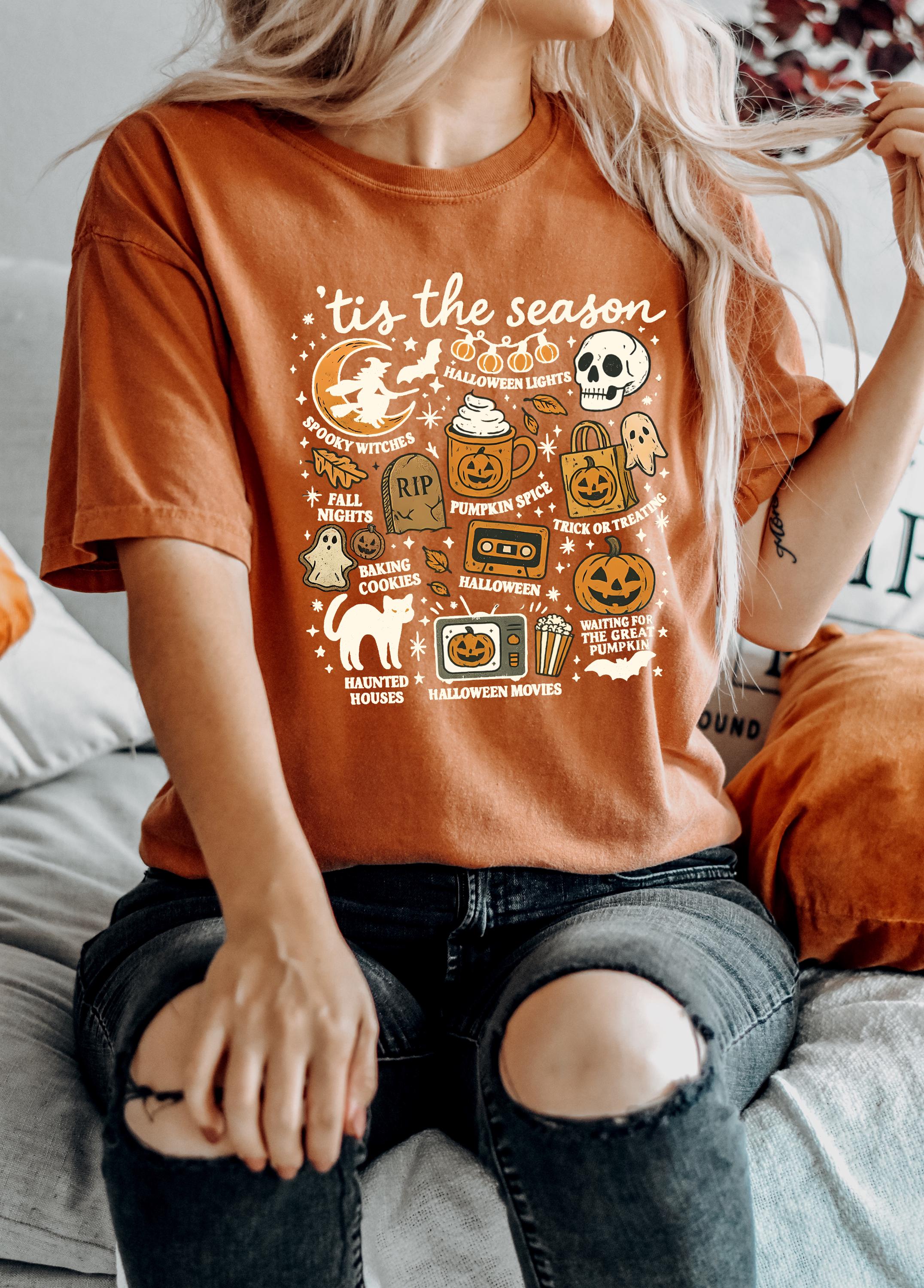 Tis the Season Halloween Comfort Colors Shirt, Creep it Real Shirt, Spooky Shirt, Fall TShirt, Autumn T, Pumpkin Spice, Trick or Treat