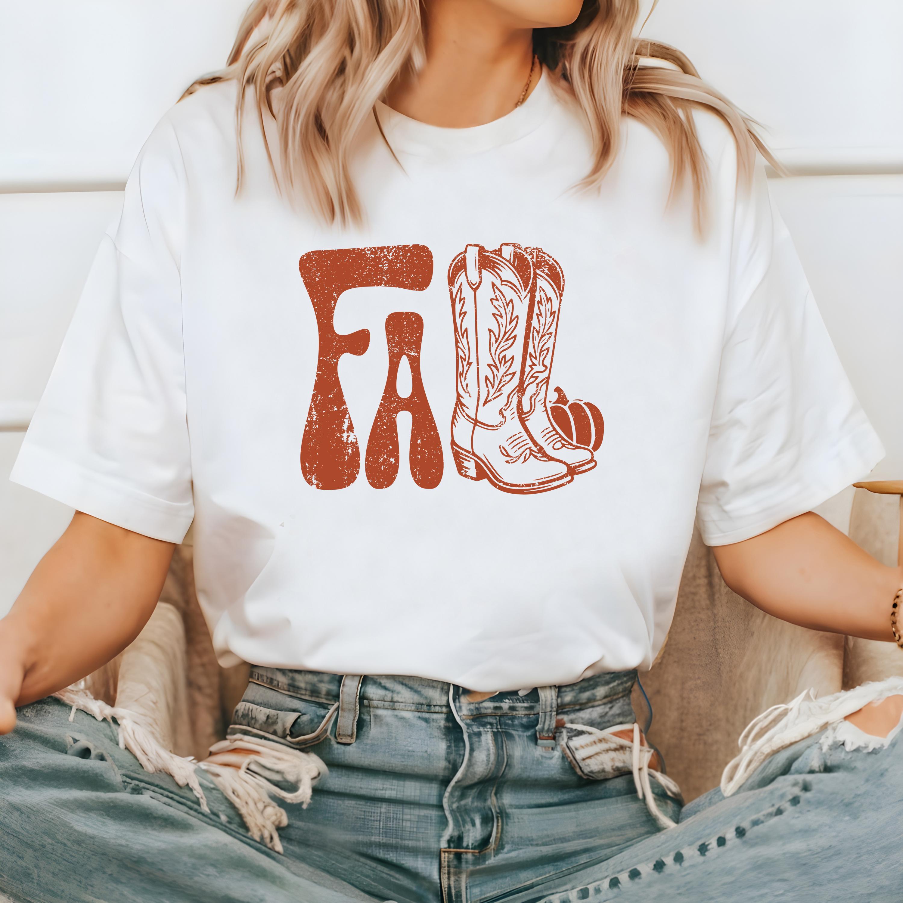 Western Fall Vibes Comfort Colors TShirt, Thanksgiving Tshirt, Halloween shirt, Autumn Tee, Fall Tee, Thankful Blessed T Cowgirl Boots Shirt