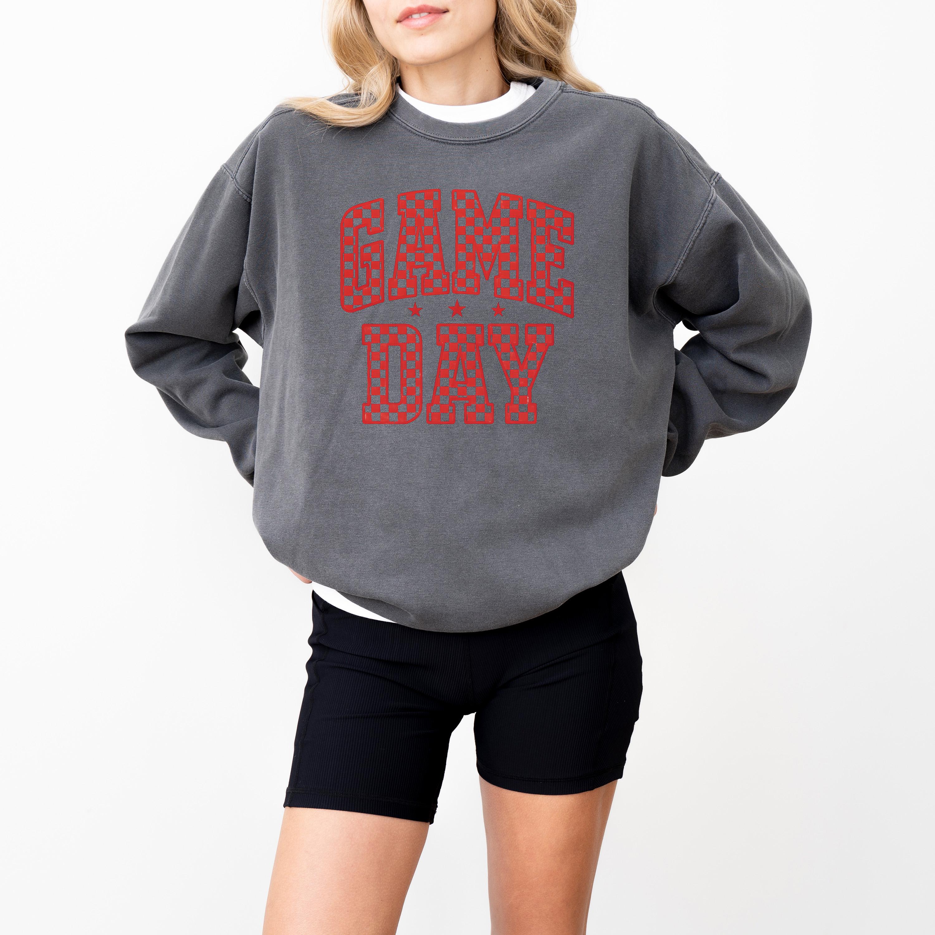 Checkered Game Day Comfort Colors Sweatshirt
