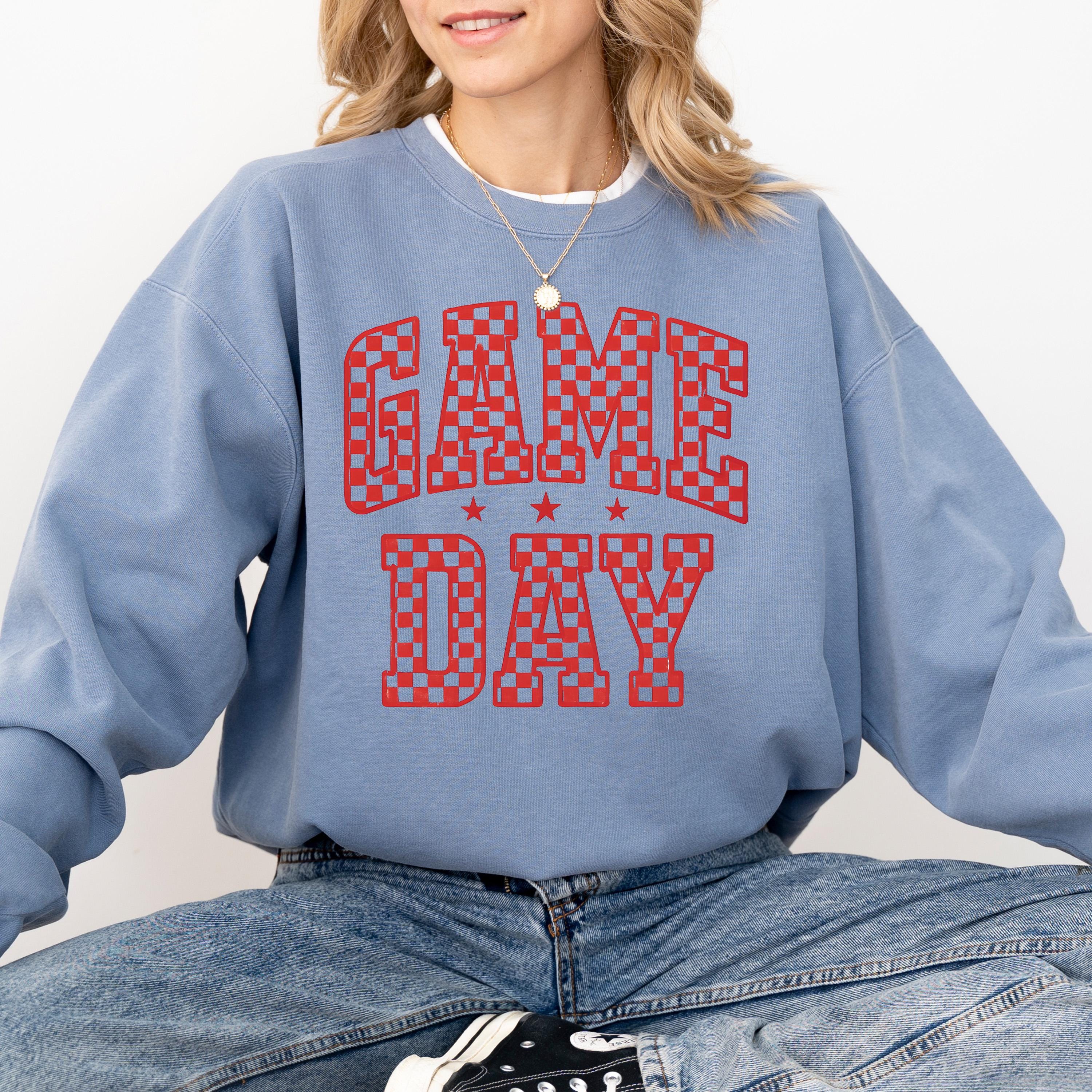 Checkered Game Day Comfort Colors Sweatshirt
