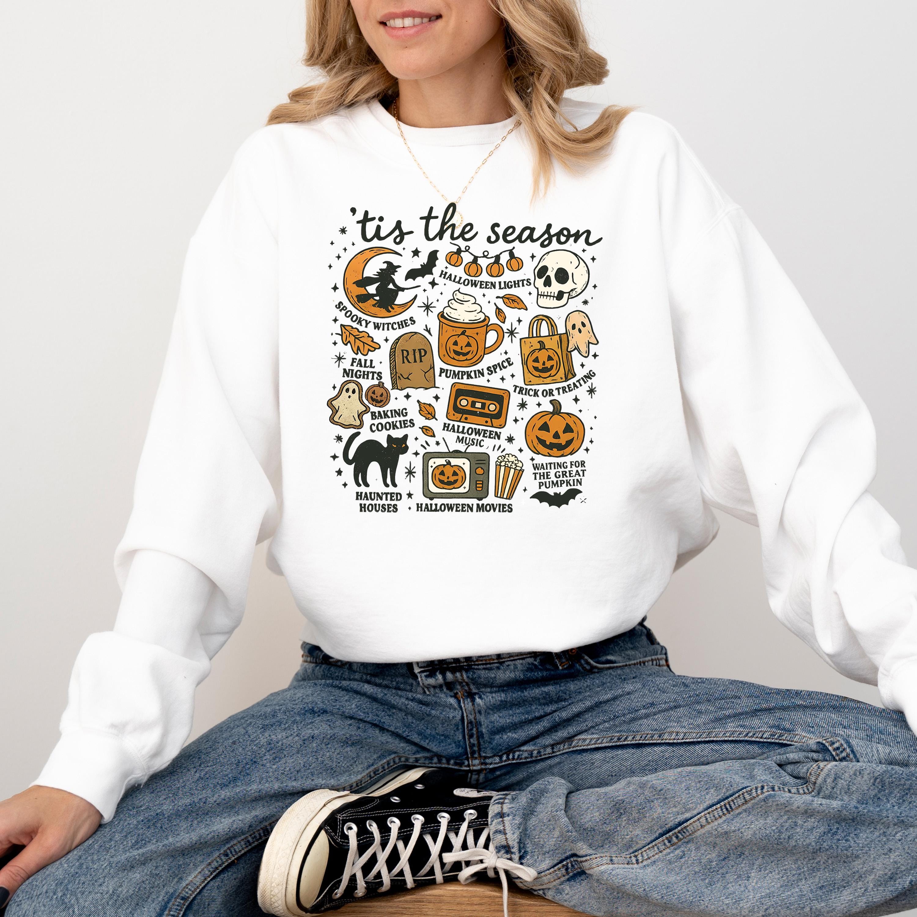 Halloween Comfort Colors Sweatshirt, Fall DTG Design, Jack O' Lantern, Autumn, Spooky Crewneck, Trick or Treat, Pumpkin Spice, Witch Sweater