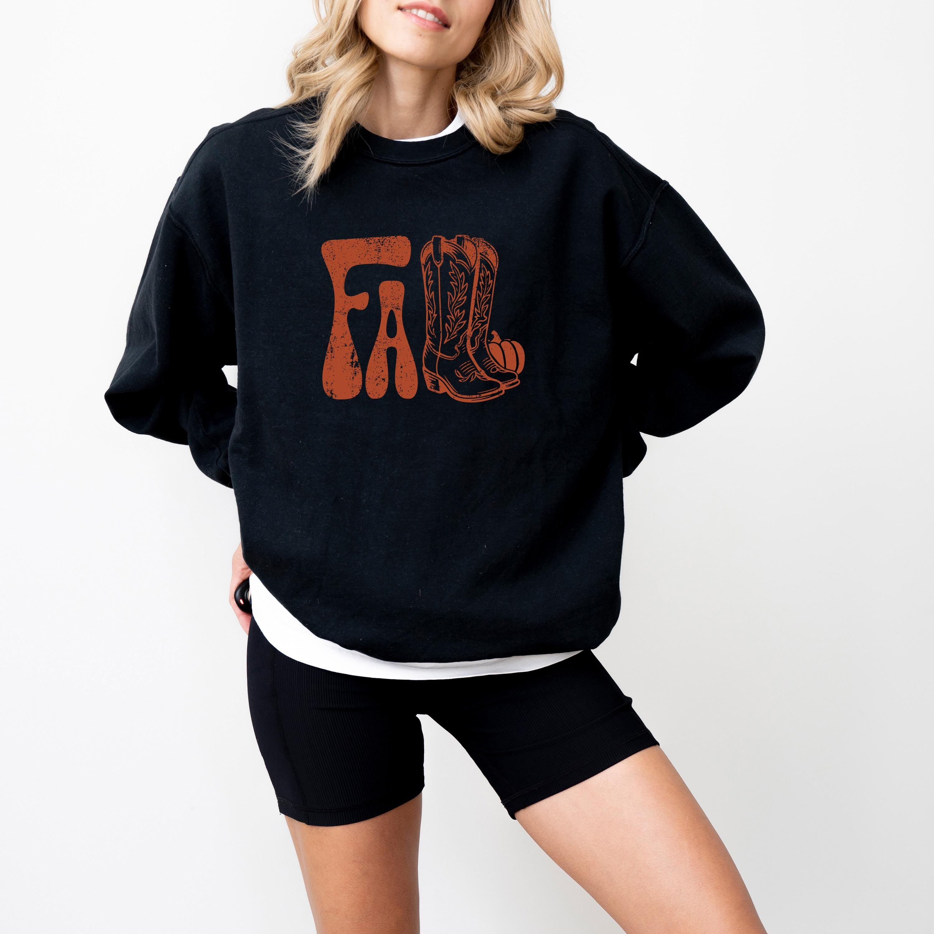 Western Fall Comfort Colors Sweatshirt, Fall DTG Design, Cow Girl Boots, Autumn, It's Fall Yall Crewneck, Pumpkin Spice Sweater