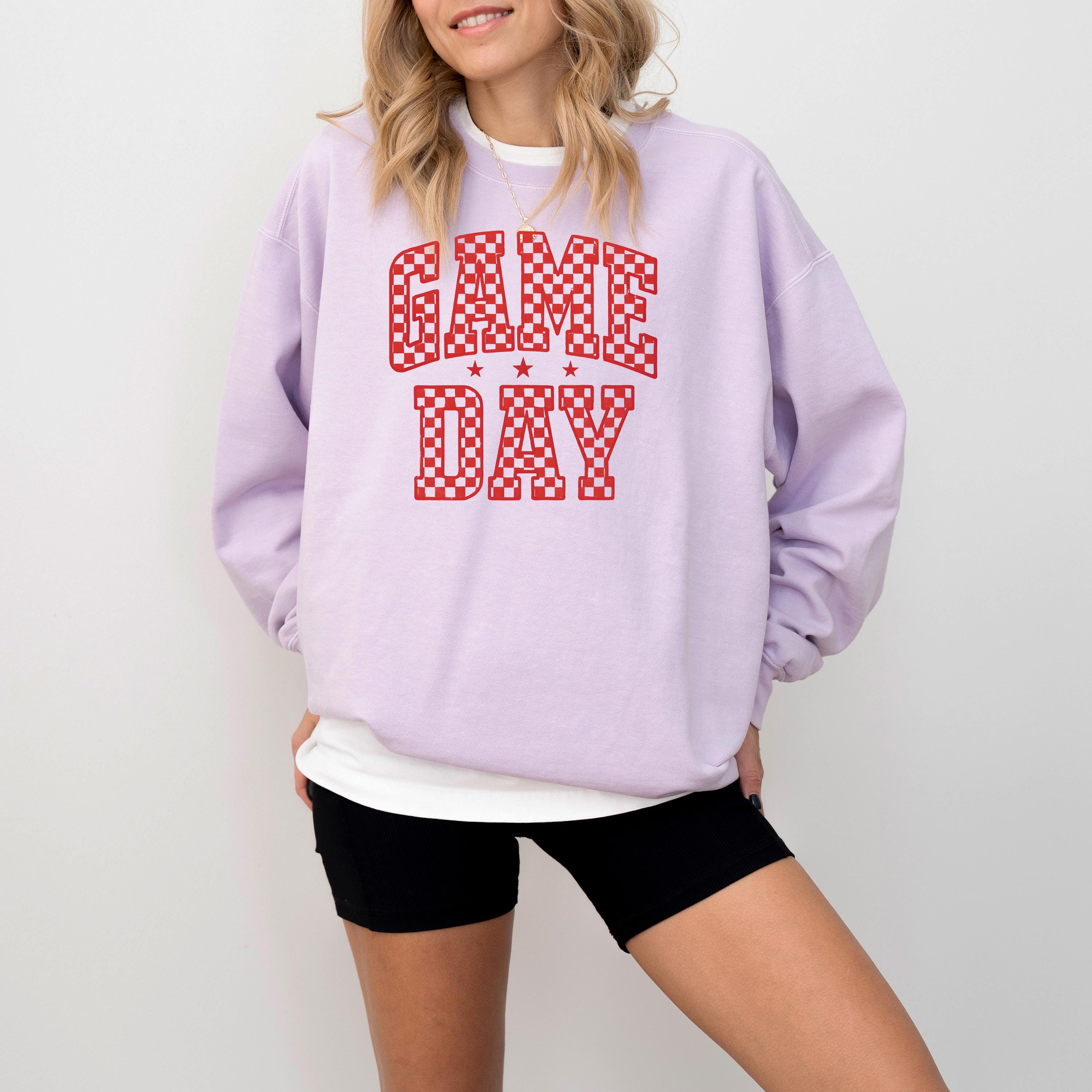 Checkered Game Day Comfort Colors Sweatshirt