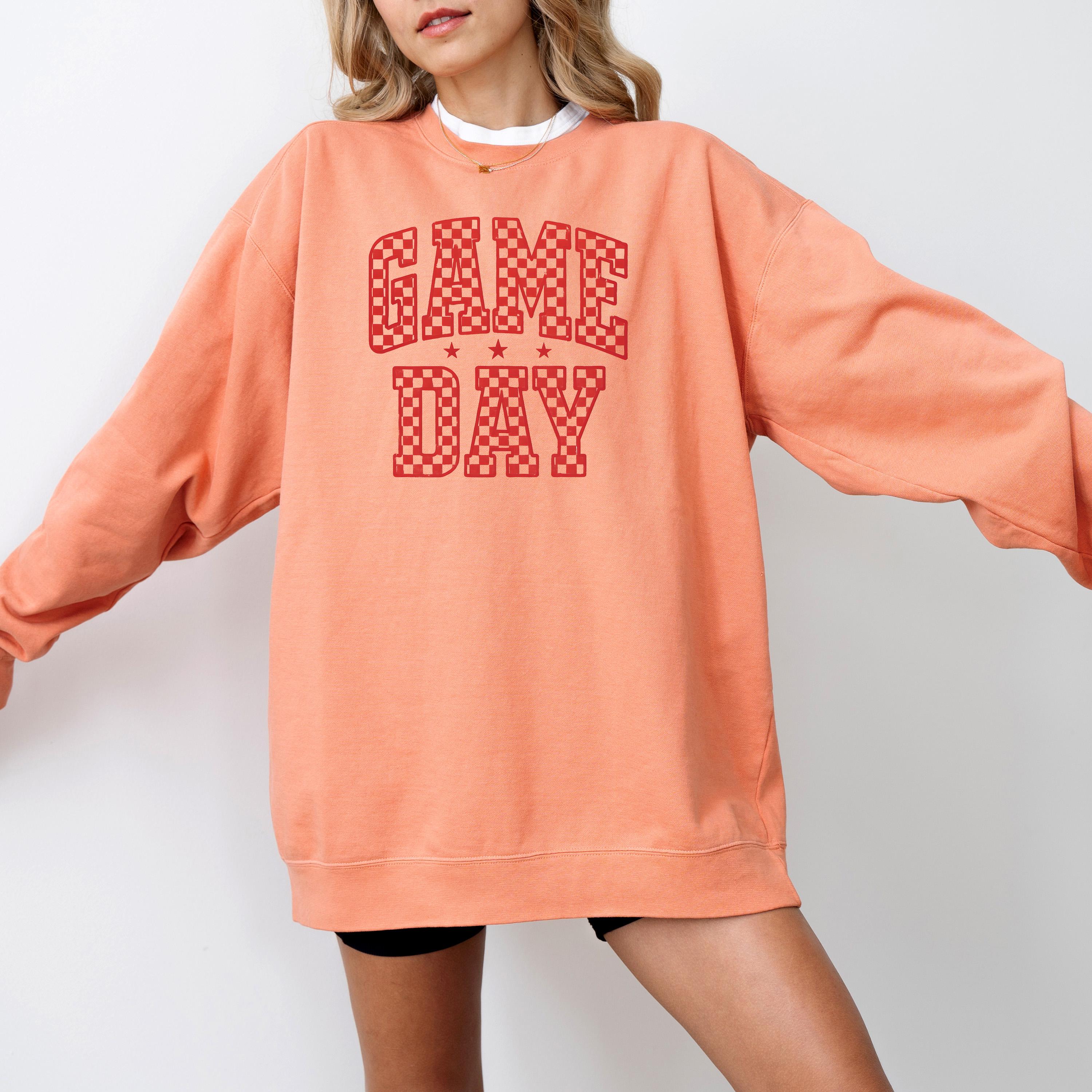 Checkered Game Day Comfort Colors Sweatshirt