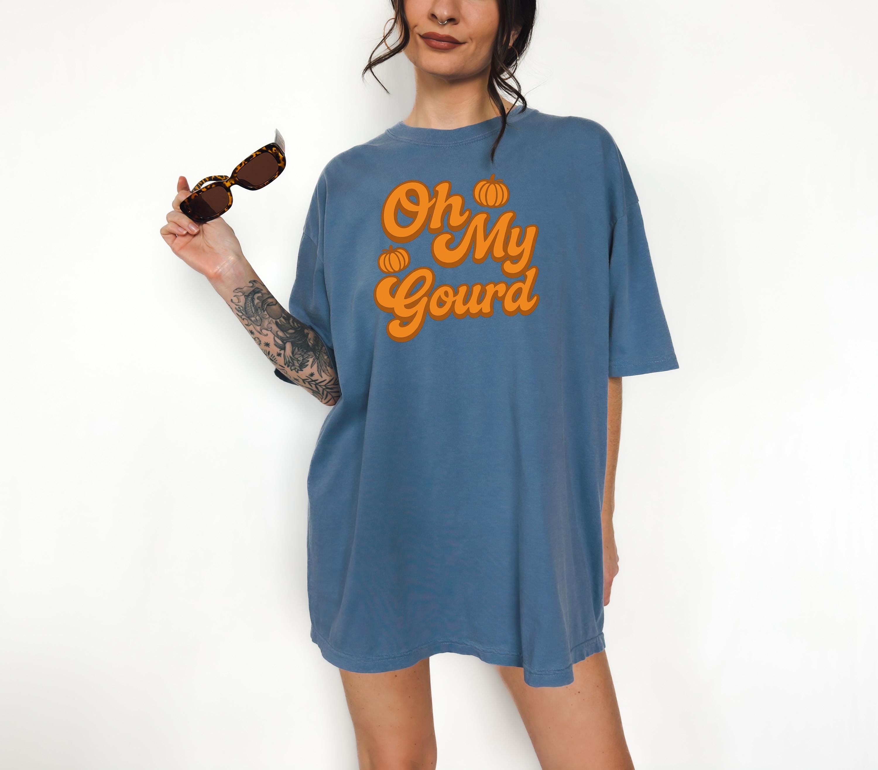 Oh My Gourd Funny Thanksgiving Comfort Colors Shirt, Fall Pumpkin Shirt, Pumpkin Design, Retro Fall Tshirt, Autumn Tee