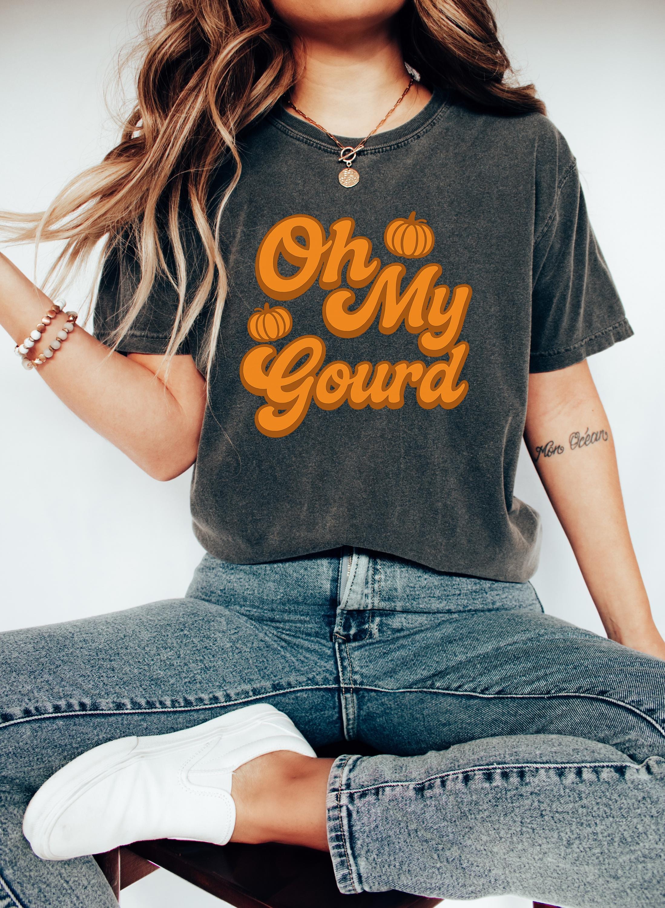 Oh My Gourd Funny Thanksgiving Comfort Colors Shirt, Fall Pumpkin Shirt, Pumpkin Design, Retro Fall Tshirt, Autumn Tee
