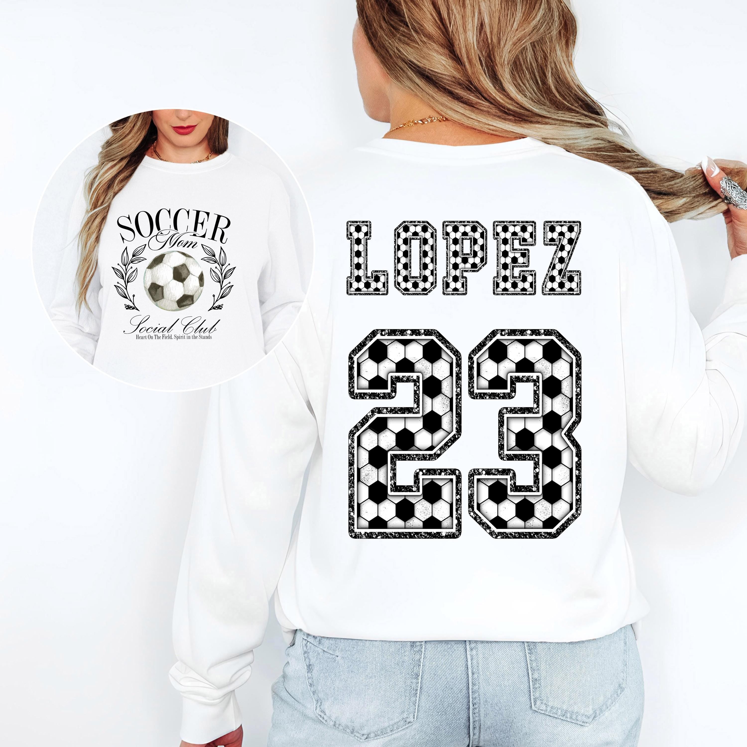 Custom Name / Number Long Sleeve Retro Comfort Colors Shirt, Soccer Design, Sideline Social Club