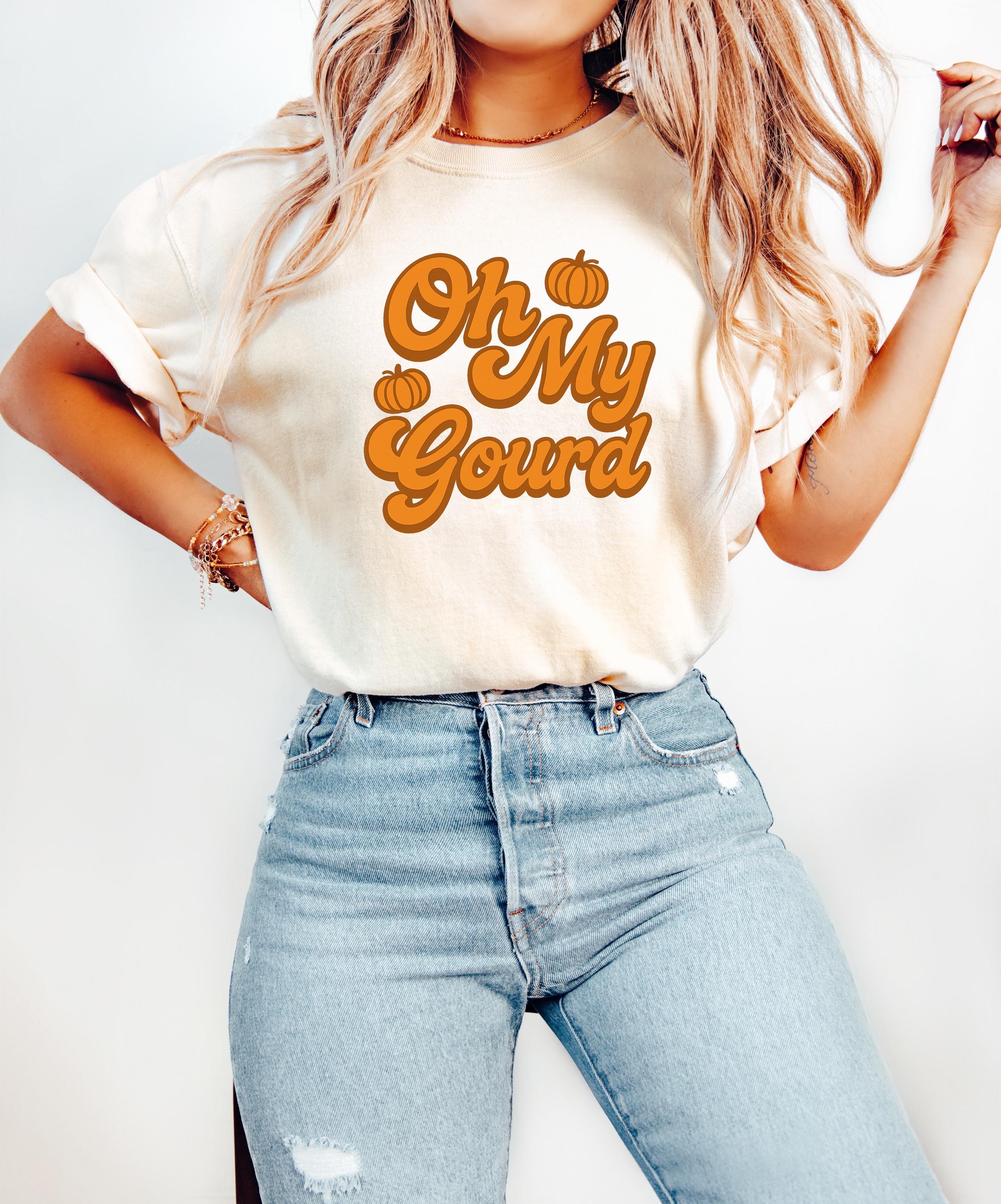 Oh My Gourd Funny Thanksgiving Comfort Colors Shirt, Fall Pumpkin Shirt, Pumpkin Design, Retro Fall Tshirt, Autumn Tee