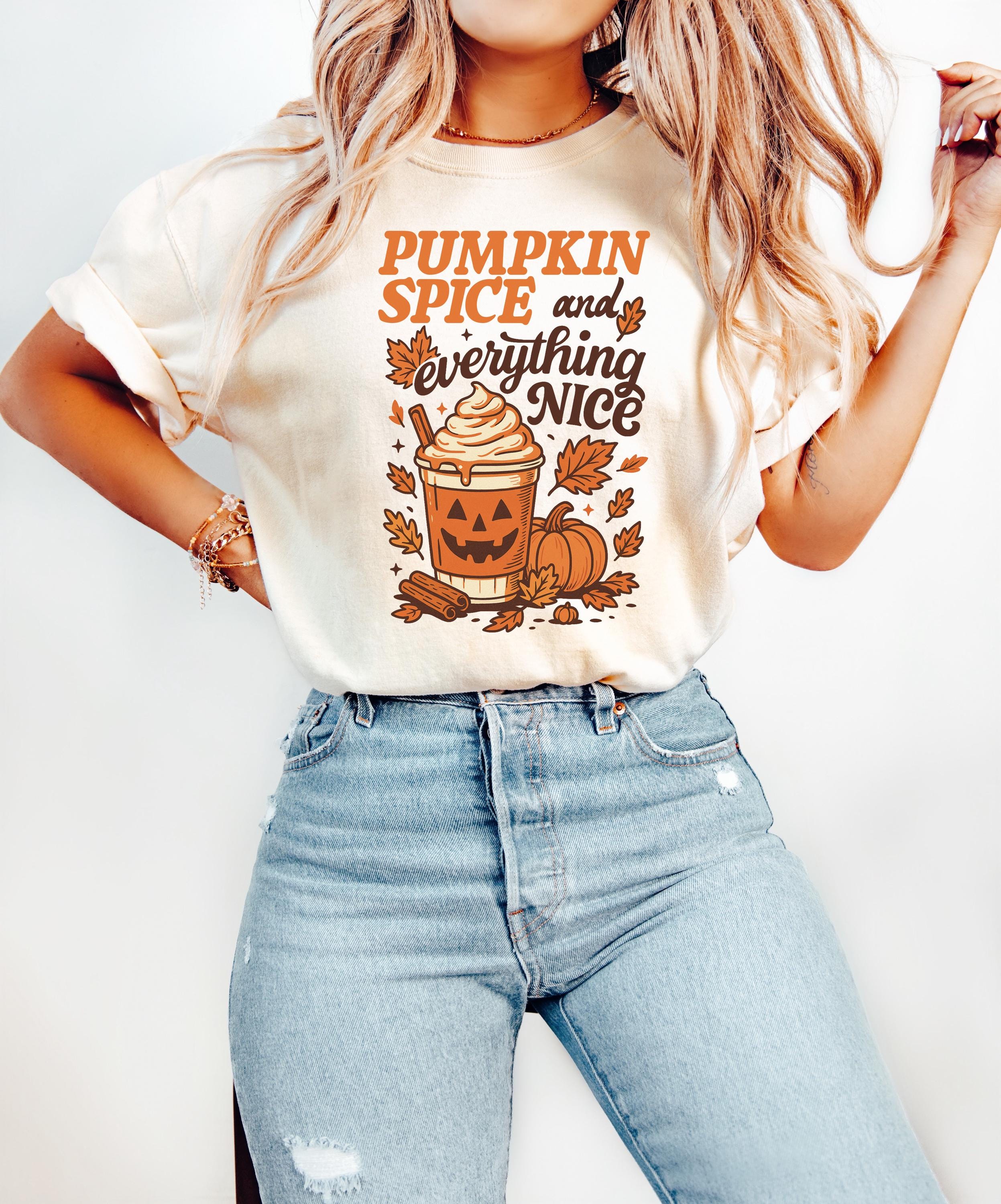 Pumpkin Spice and Everything Nice Comfort Colors Shirt, Pumpkin Shirt H, Autumn Giving Thanks, Pumpkin Spice Season