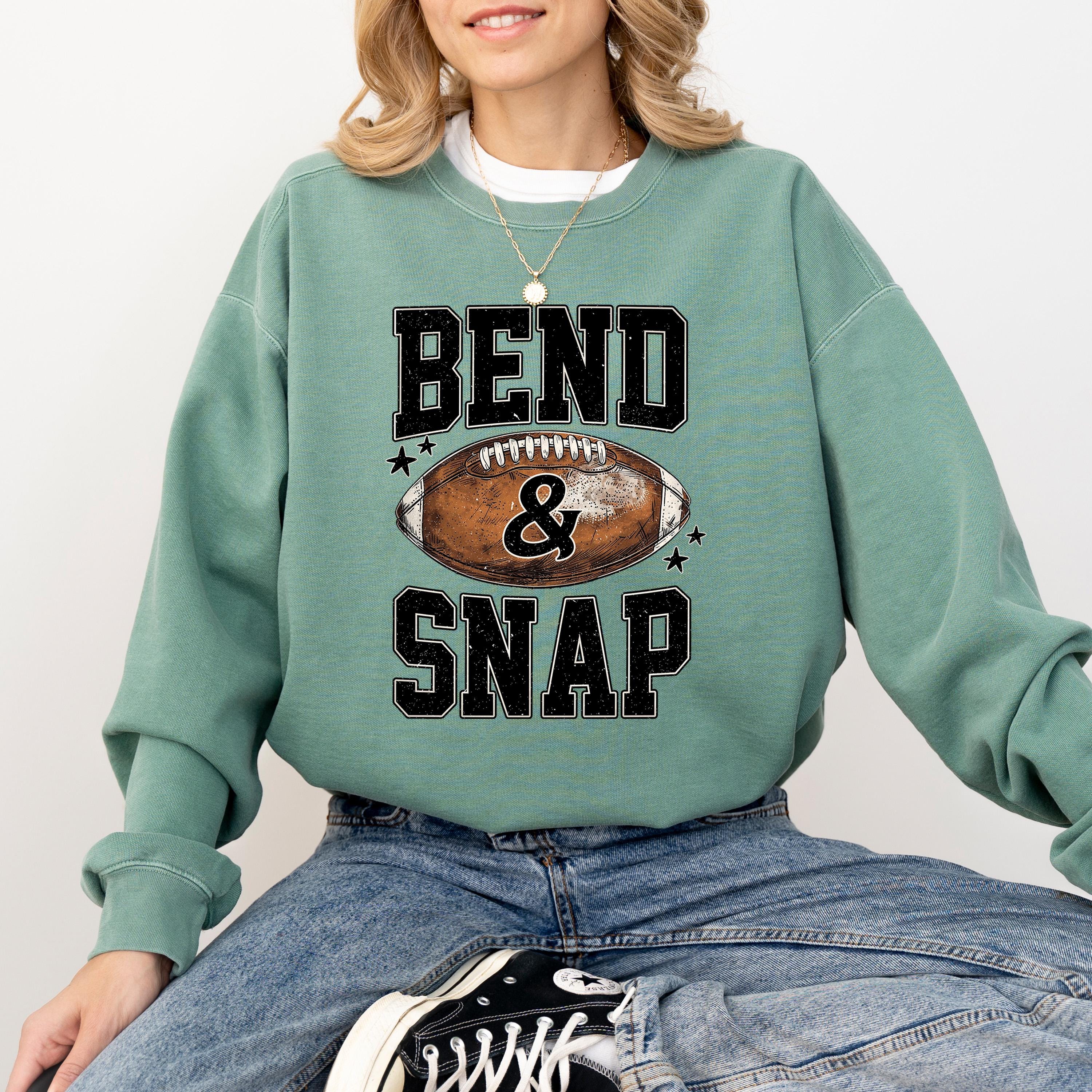 Football Comfort Colors Sweatshirt: Bend & Snap Football Design, Fall Season, Unisex Crewneck