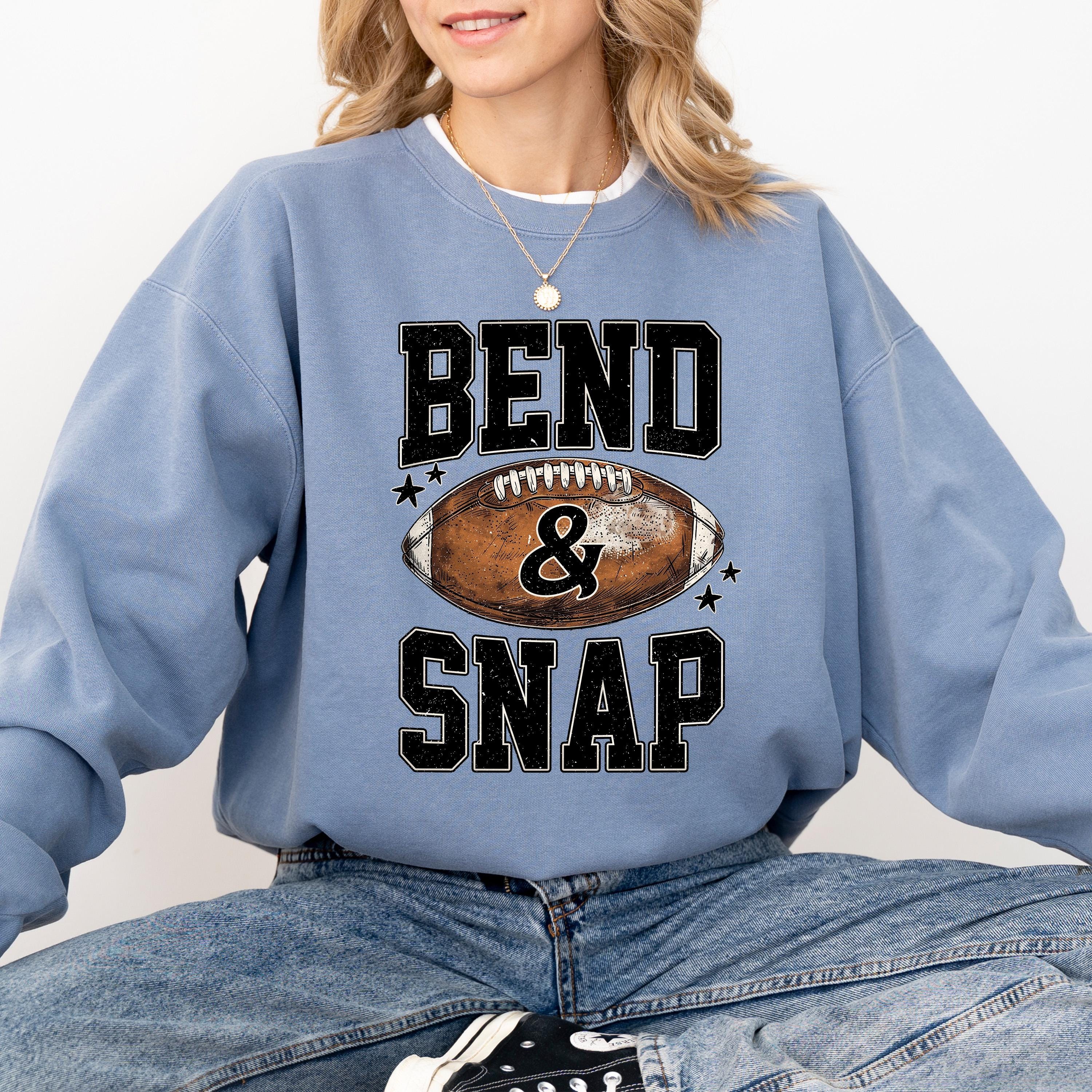 Football Comfort Colors Sweatshirt: Bend & Snap Football Design, Fall Season, Unisex Crewneck