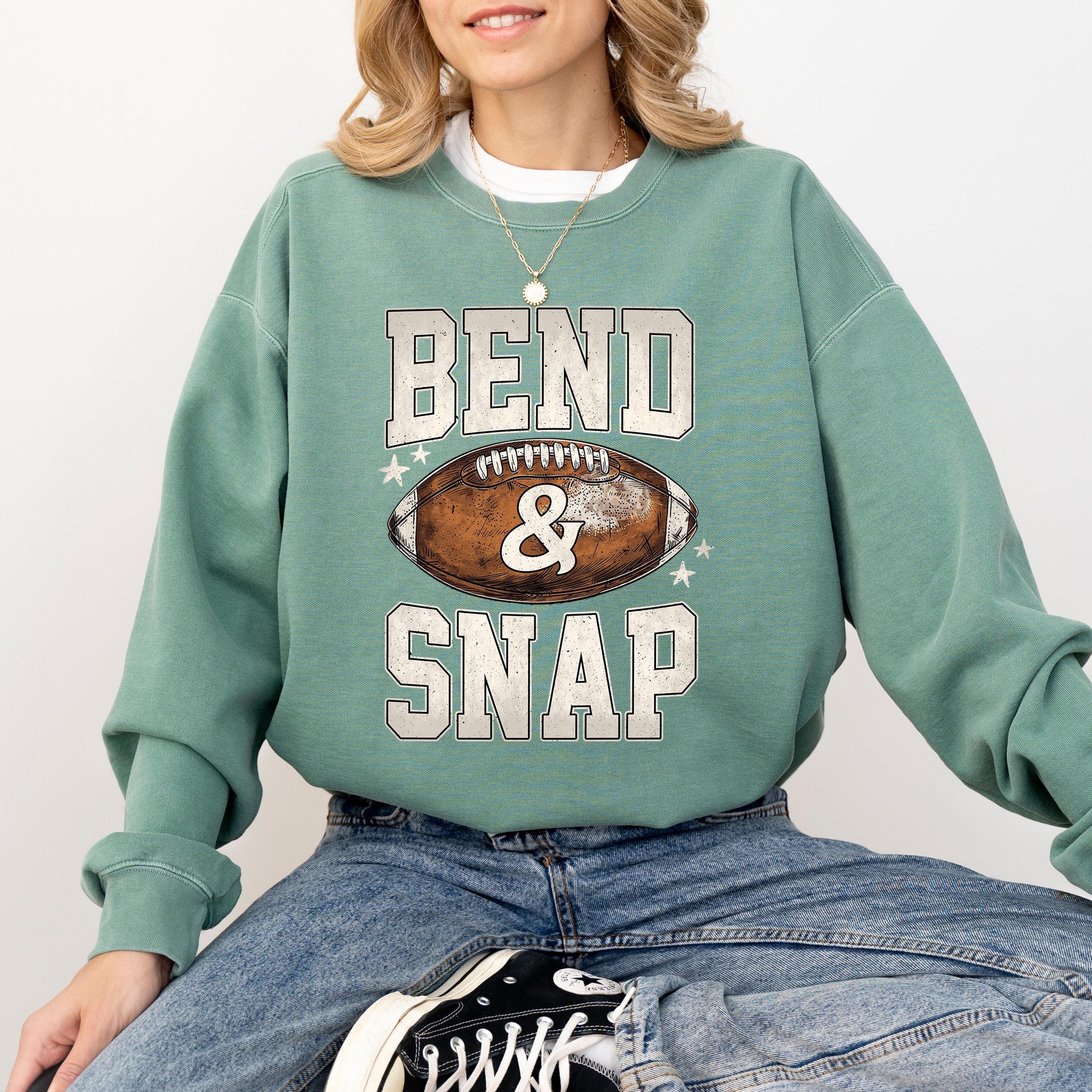 Cute and Funny Football Comfort Colors Sweatshirt: Bend & Snap Football Design, Fall Season, Unisex Crewneck