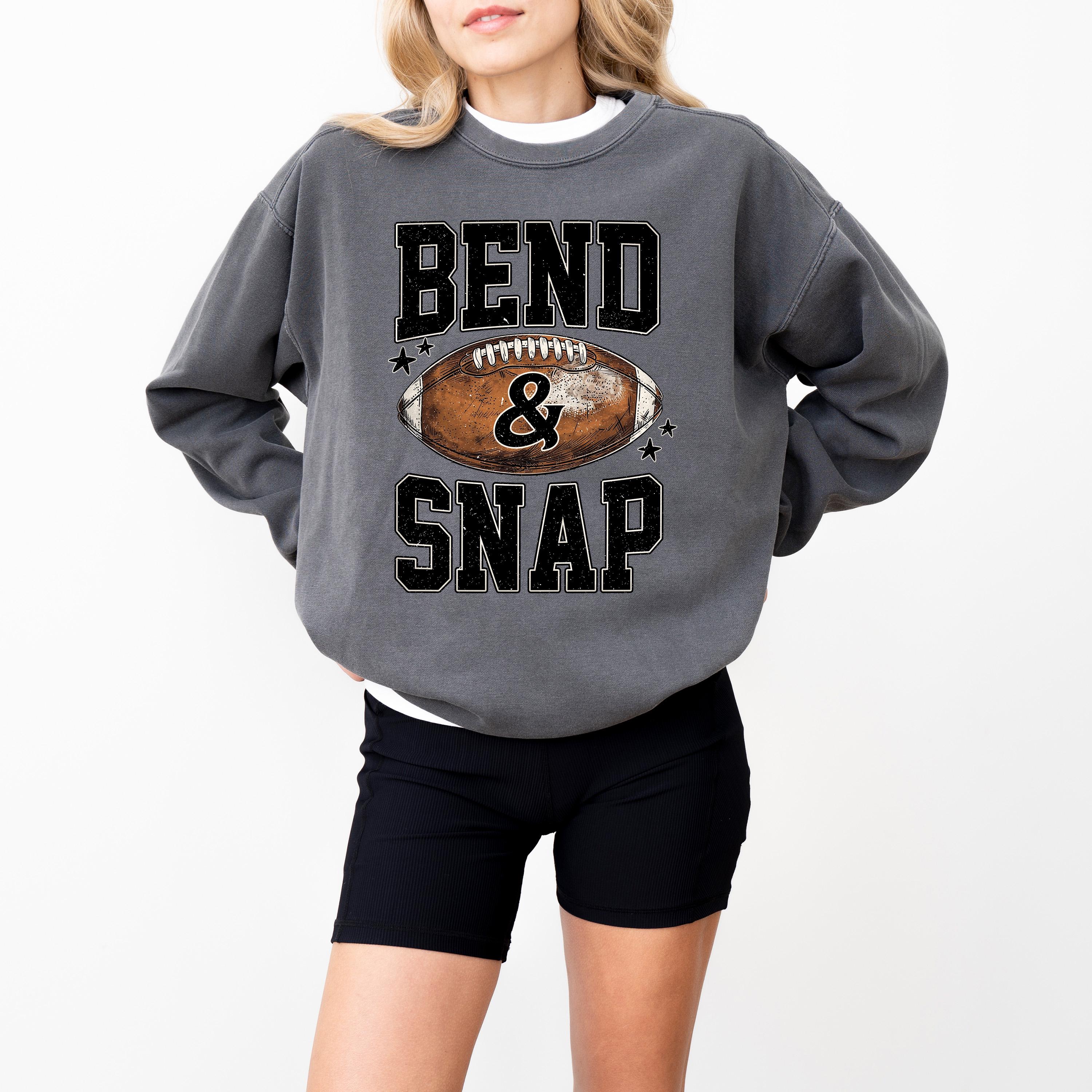 Football Comfort Colors Sweatshirt: Bend & Snap Football Design, Fall Season, Unisex Crewneck