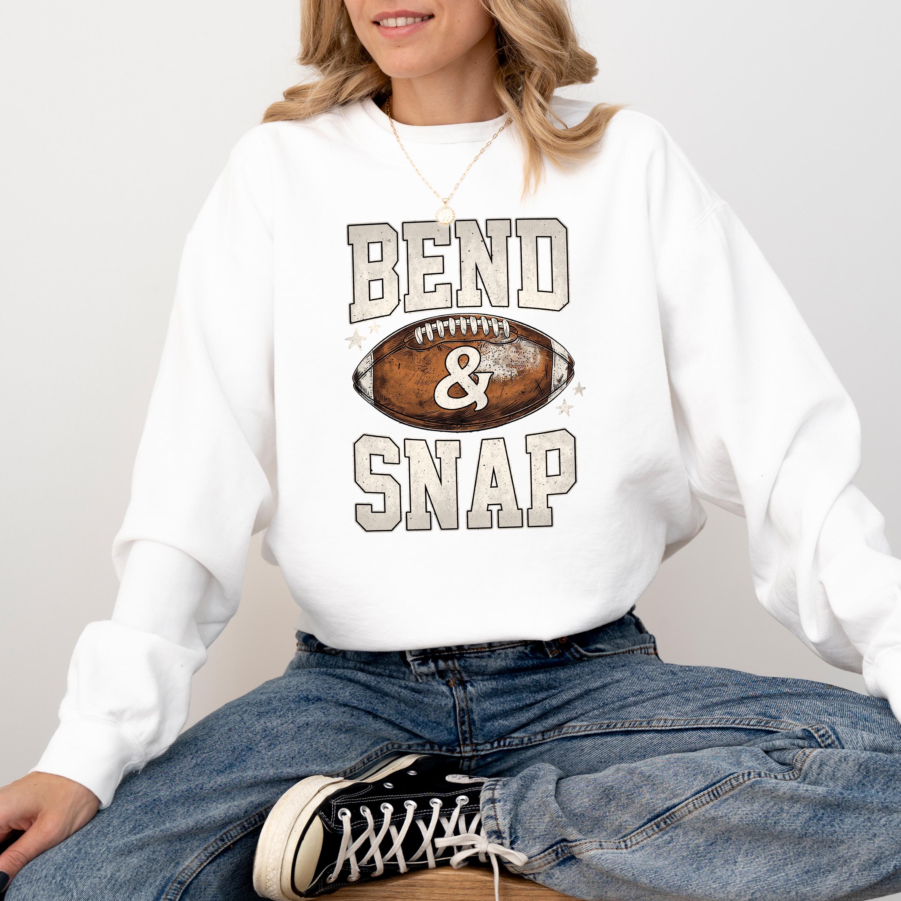 Cute and Funny Football Comfort Colors Sweatshirt: Bend & Snap Football Design, Fall Season, Unisex Crewneck