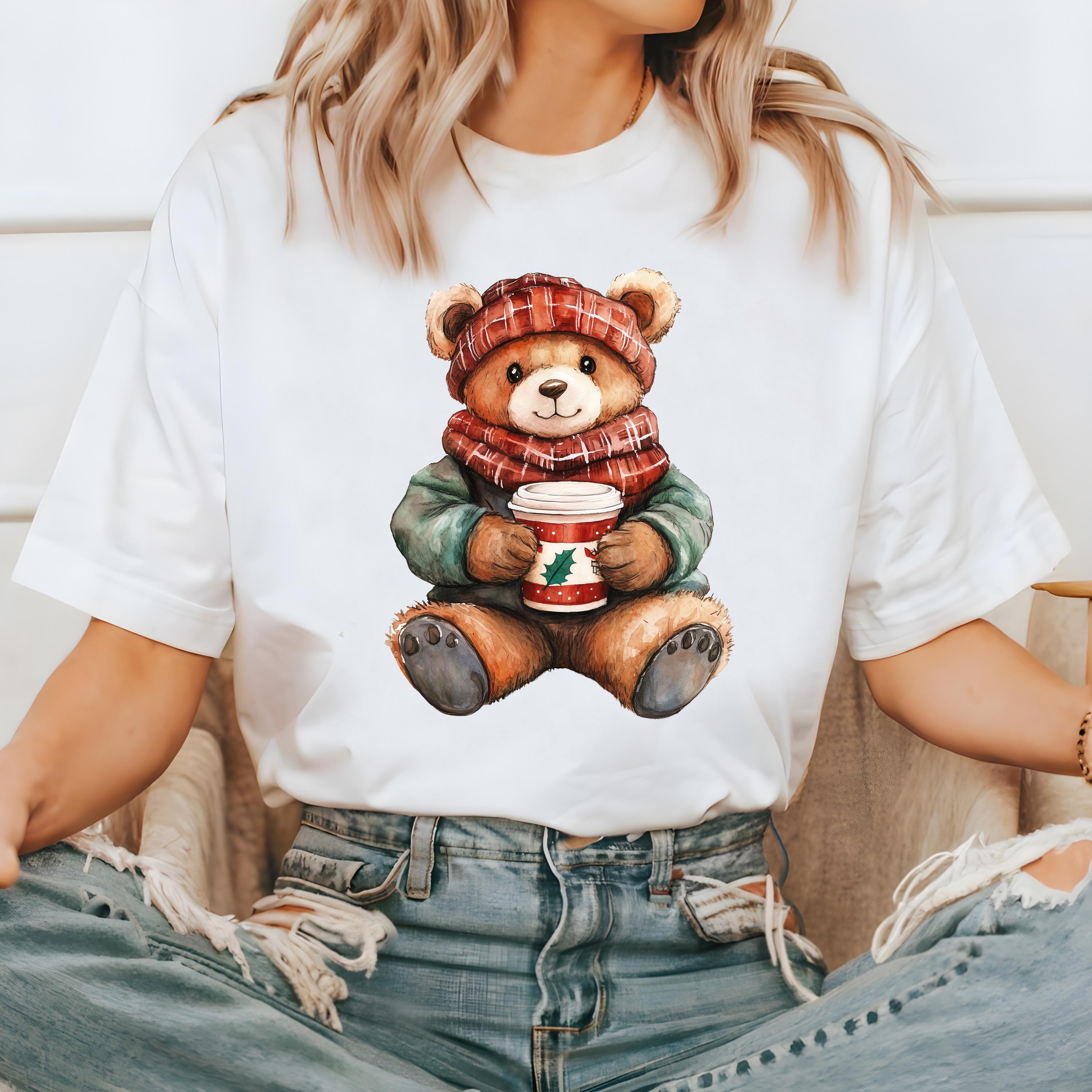 Christmas Teddy Bear Comfort Colors Shirt, Nostalgic Christmas TShirt, Holiday Shirt, Cozy Tee, Christmas Design, RL Christmas,
