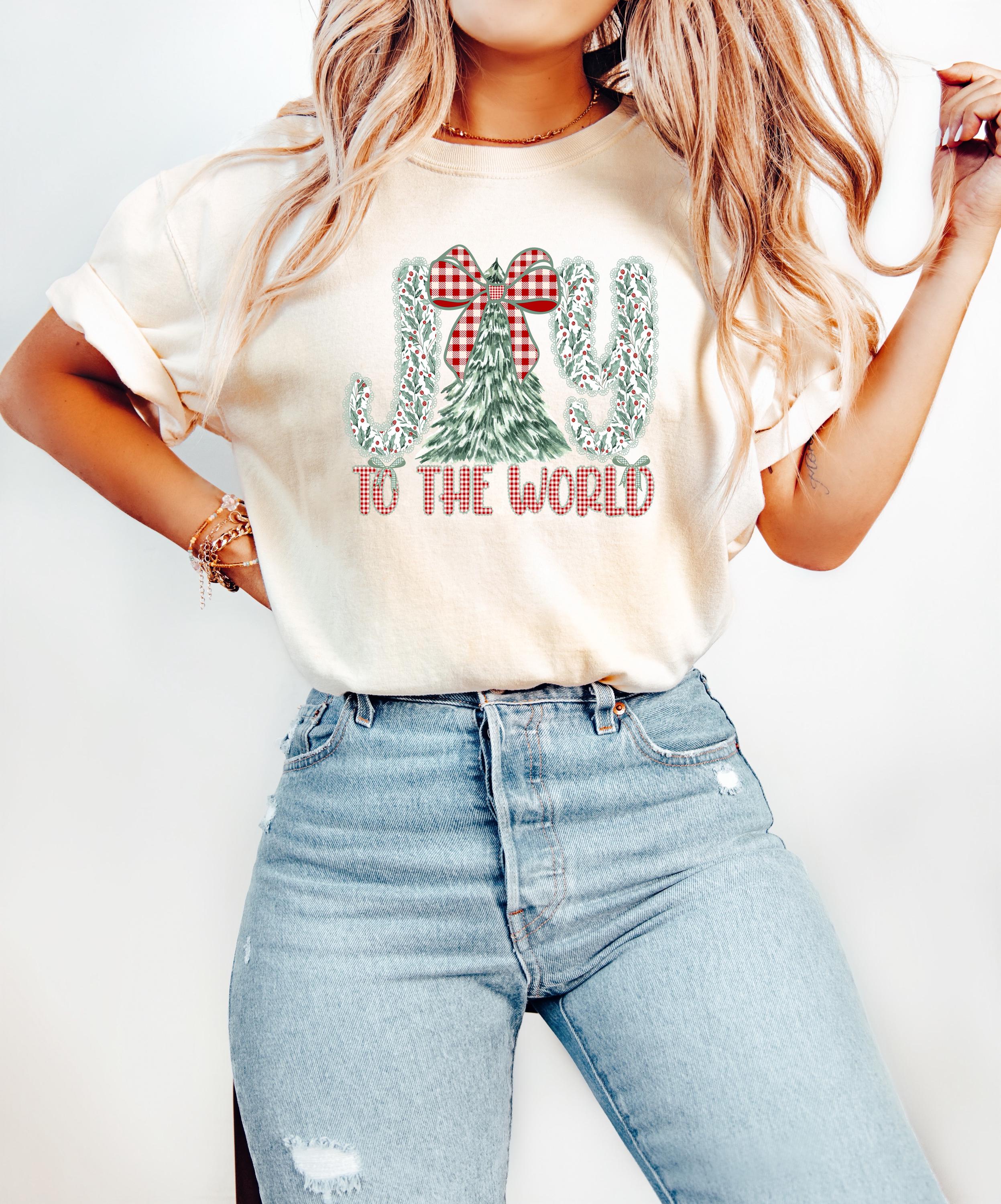 Joy To The World: Comfort Colors Shirt, Nostalgic Christmas TShirt, Holiday Shirt, Cozy Tee, Christmas Design, RL Christmas,