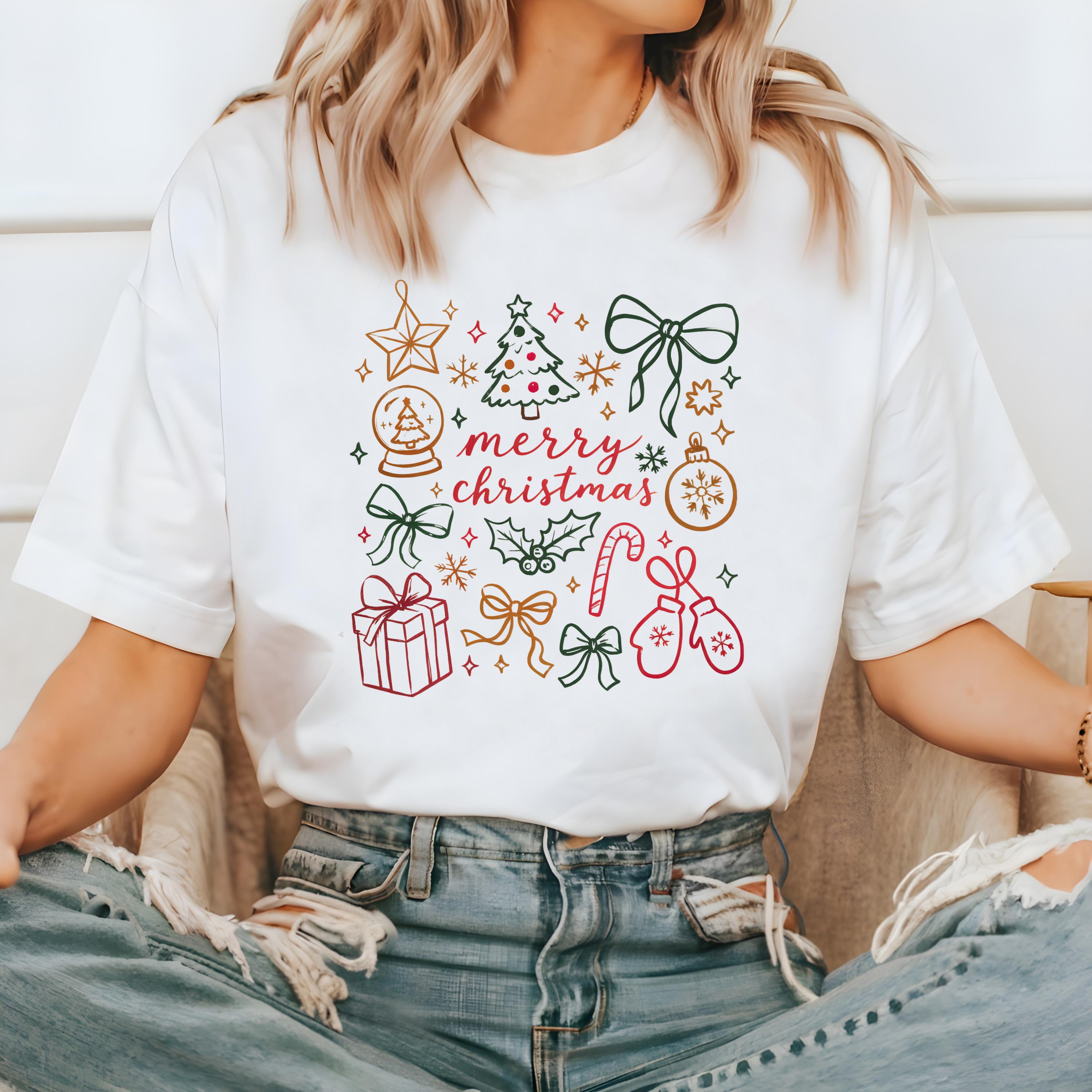 Christmas Collage Comfort Colors Shirt, Girly Christmas TShirt, Holiday Shirt, Cozy Tee, Christmas Design, Pink Design, 2025 Christmas