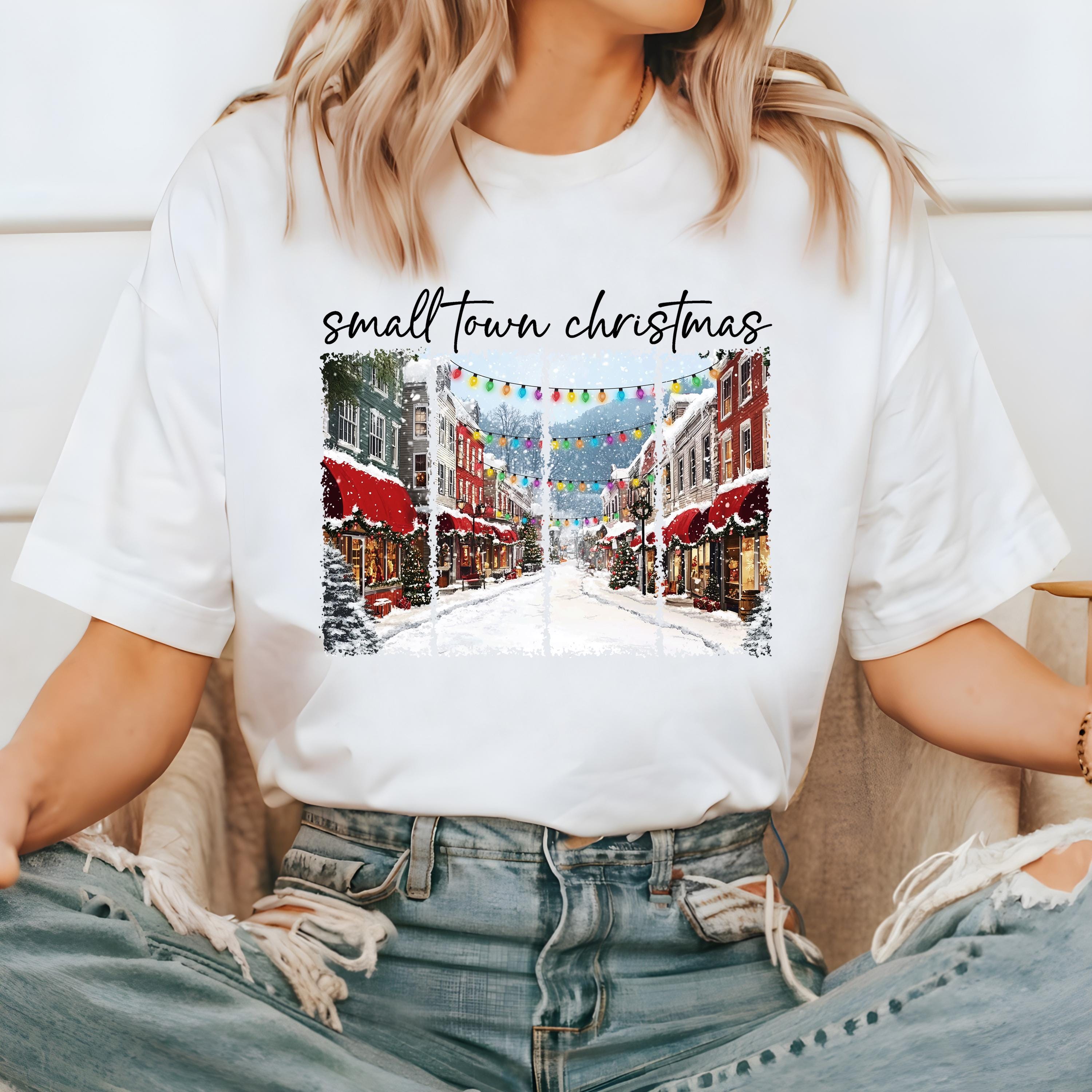Small Town Christmas Comfort Colors Shirt, Nostalgic Christmas TShirt, Unisex Holiday Shirt, Cozy T, Christmas Design, Christmas 2025