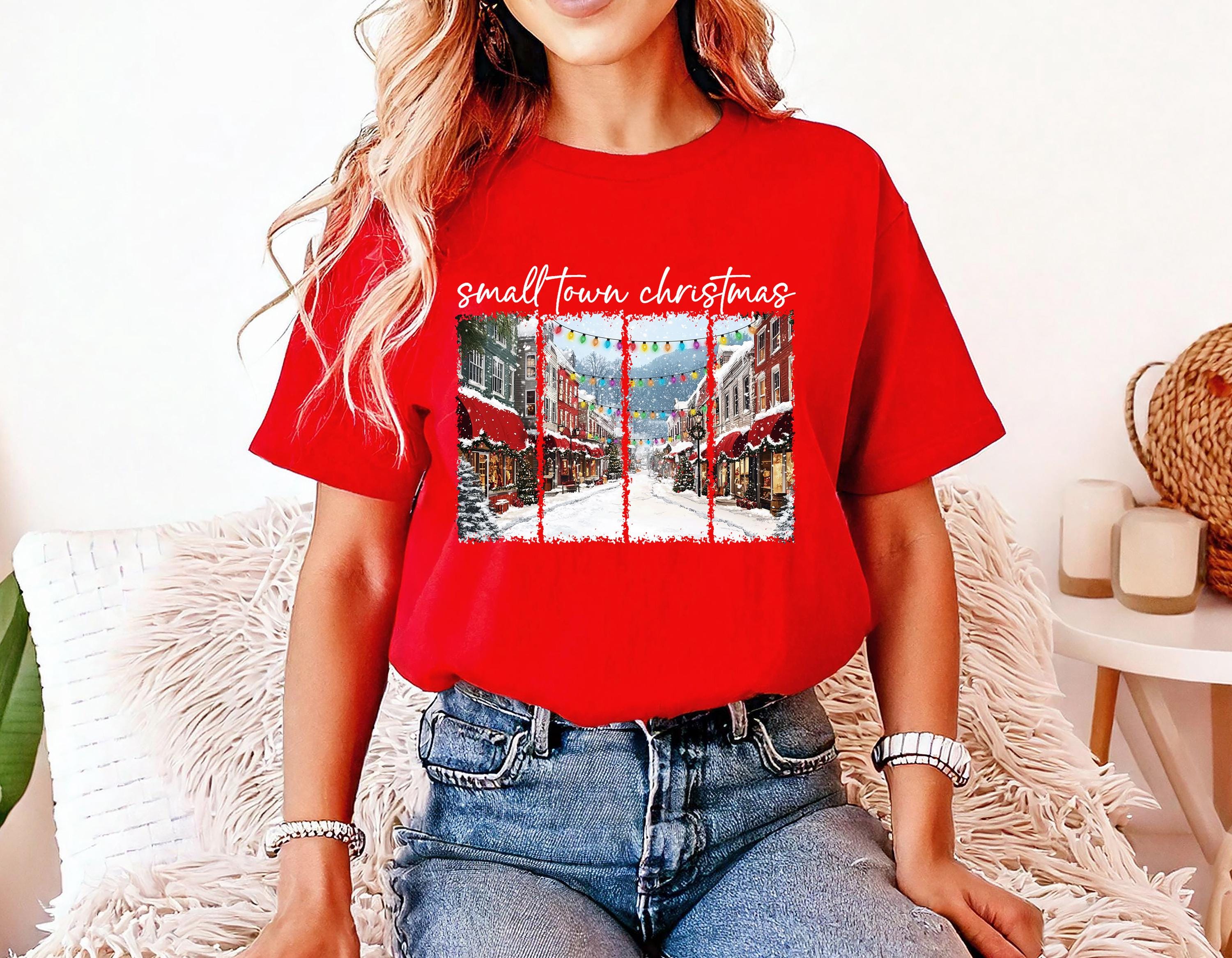 Nostalgic Comfort Colors Shirt, Small Town Christmas Retro Christmas TShirt, Unisex Holiday Shirt, Cozy T, Christmas Design, Christmas 2025