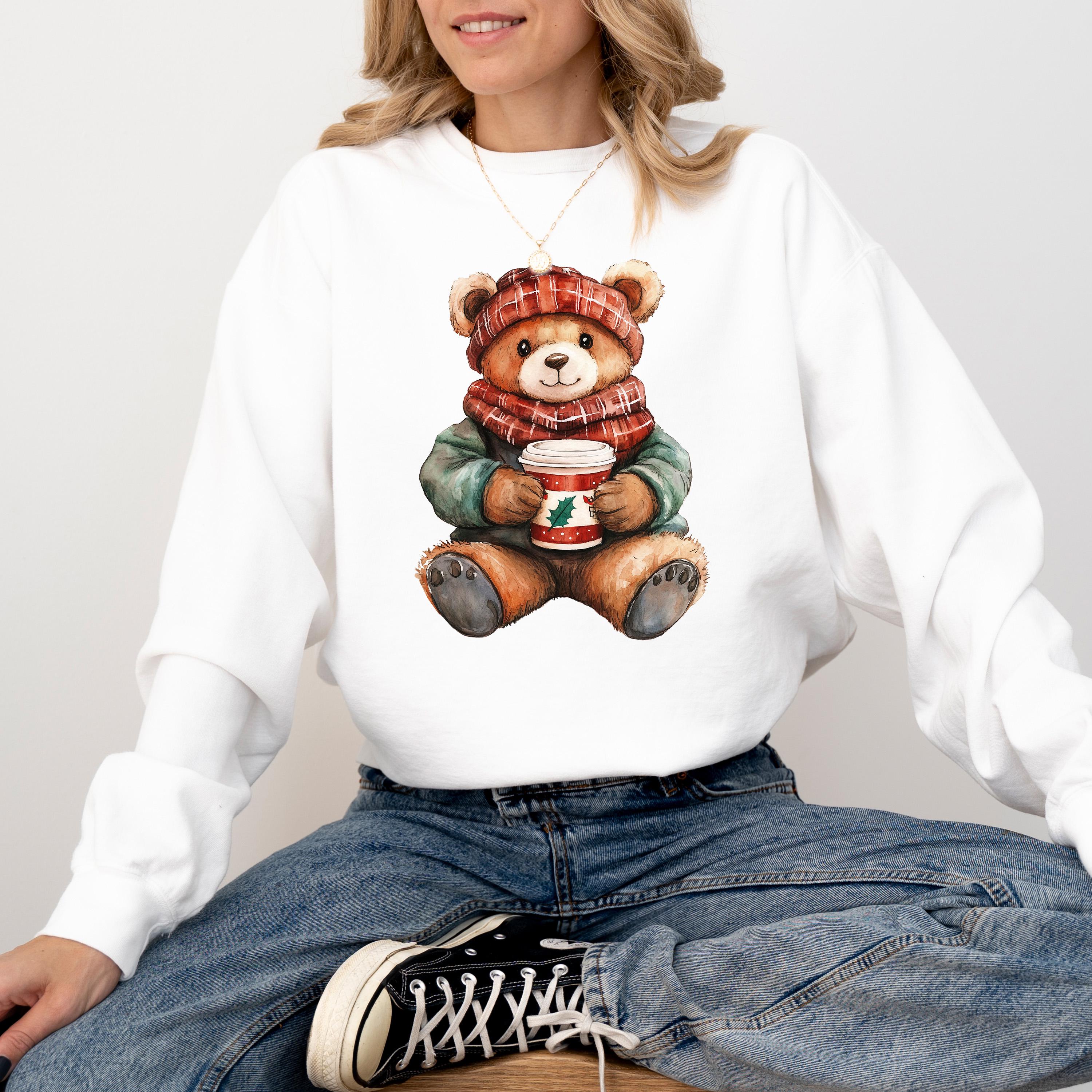 Comfort Colors Sweatshirt: Nostalgic Christmas Teddy Bear, Retro Christmas Design, Christmas Sweater, Holiday Crewneck, Vintage Winter Shirt