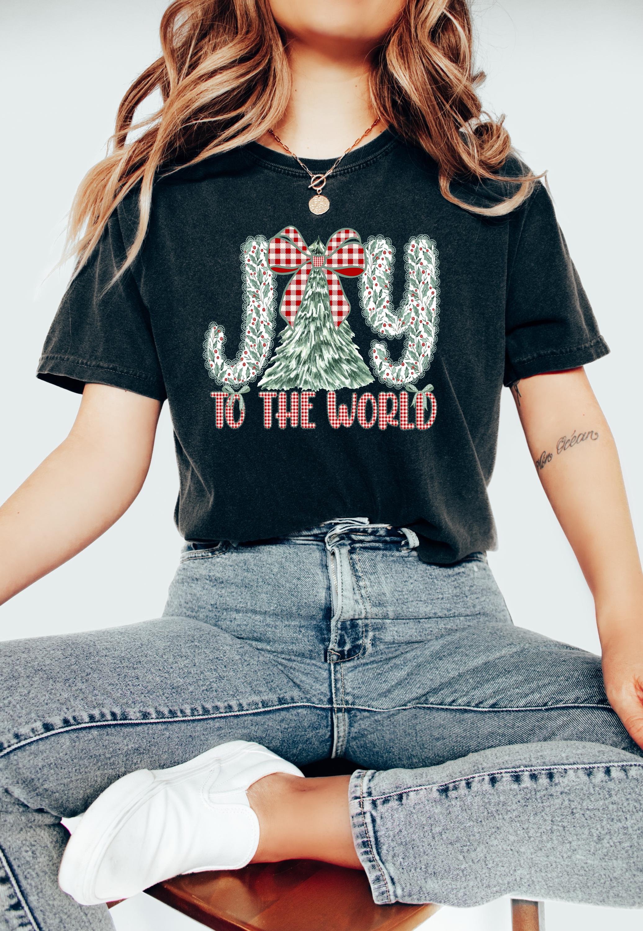 Joy To The World: Comfort Colors Shirt, Nostalgic Christmas TShirt, Holiday Shirt, Cozy Tee, Christmas Design, RL Christmas,