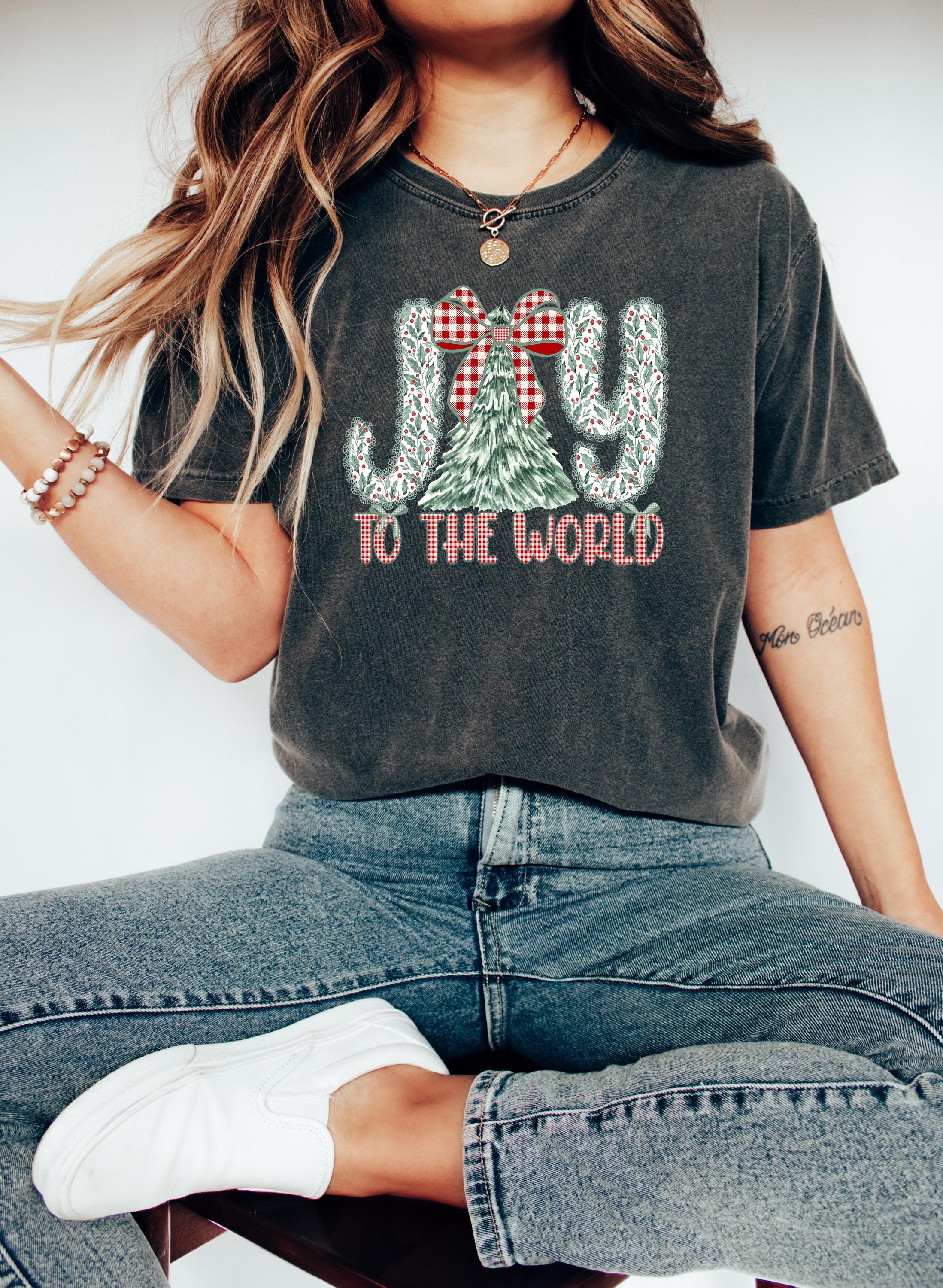 Joy To The World: Comfort Colors Shirt, Nostalgic Christmas TShirt, Holiday Shirt, Cozy Tee, Christmas Design, RL Christmas,