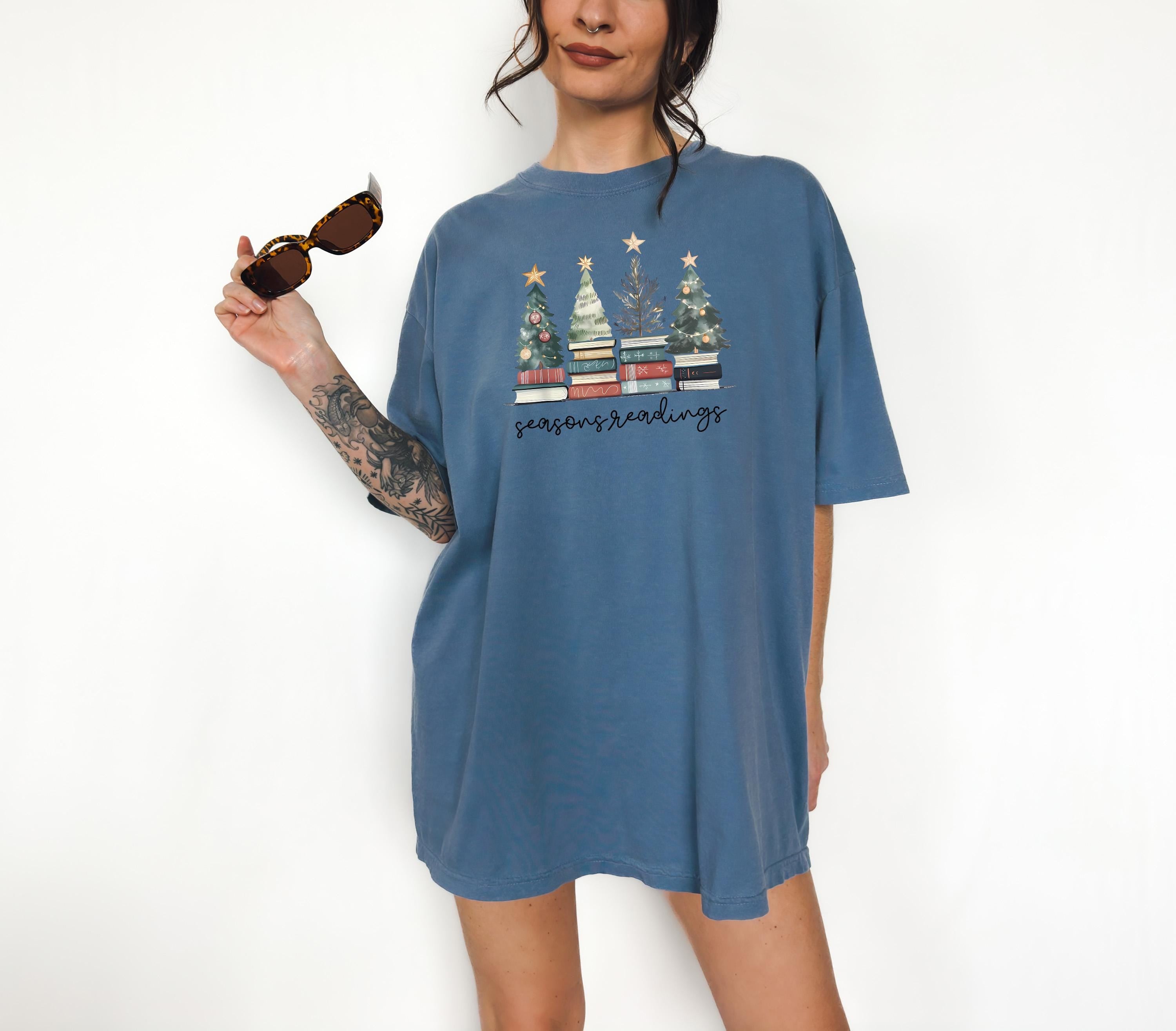 Seasons Reading Comfort Colors Shirt, Nostalgic Christmas Tree TShirt, Unisex Holiday Shirt, Cozy T, Christmas Design, Christmas 2025
