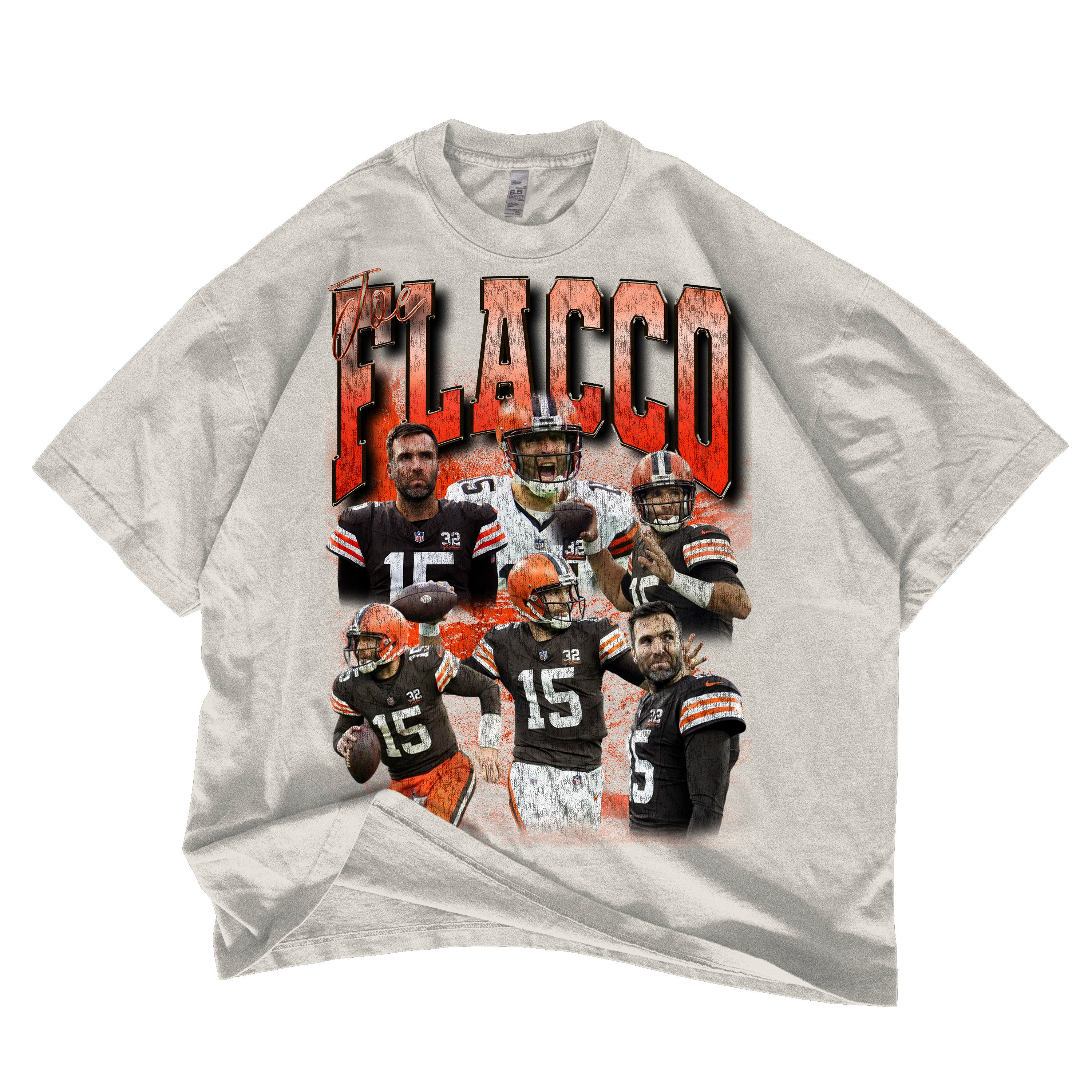 Joe Flacco Elite Quarteback Cleveland Football Browns Oversized Graphic Tee