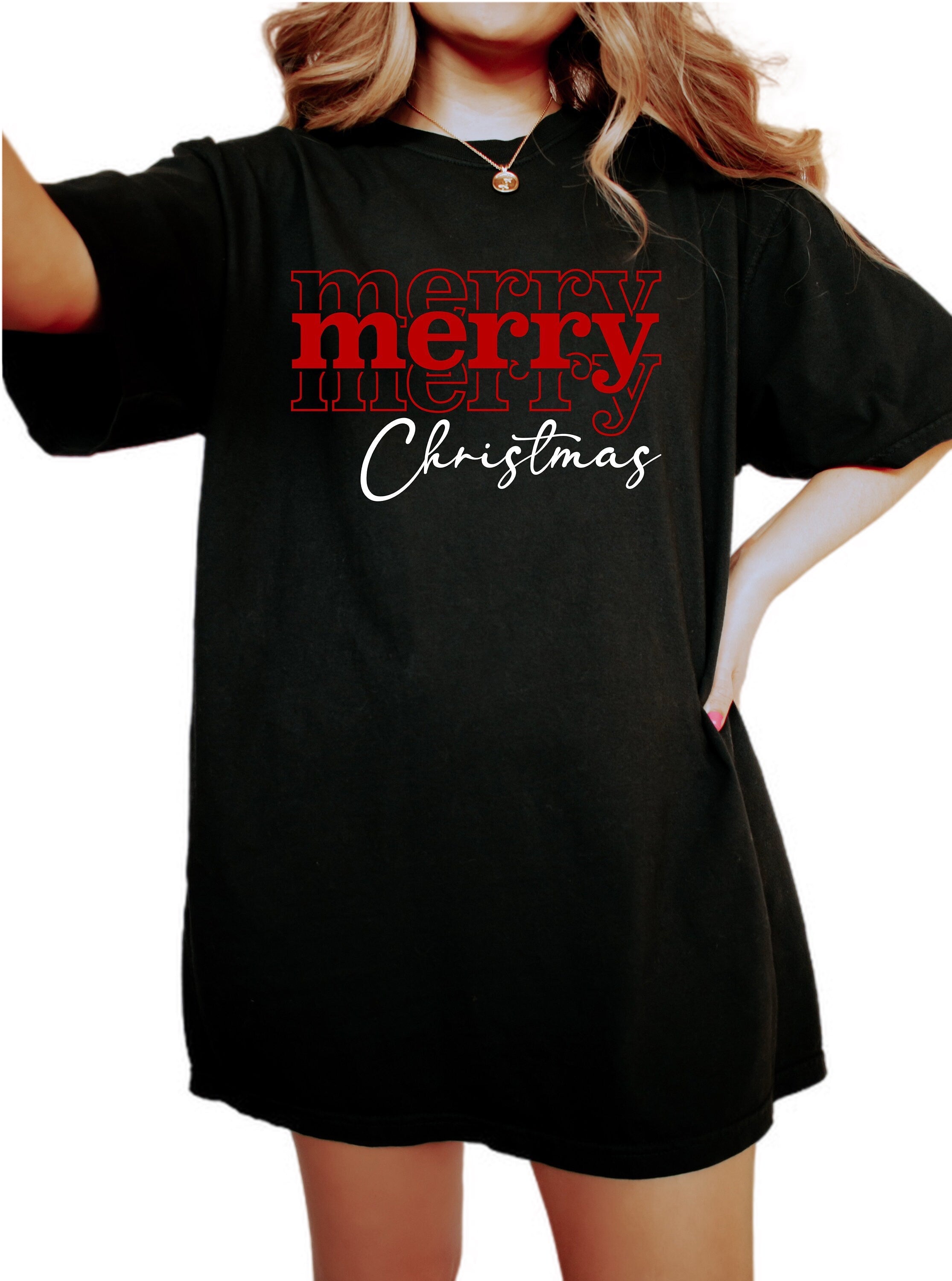 Retro Christmas Vintage Washed Shirt, Merry Merry Christmas Shirt, Vintage Santa Christmas Shirt,