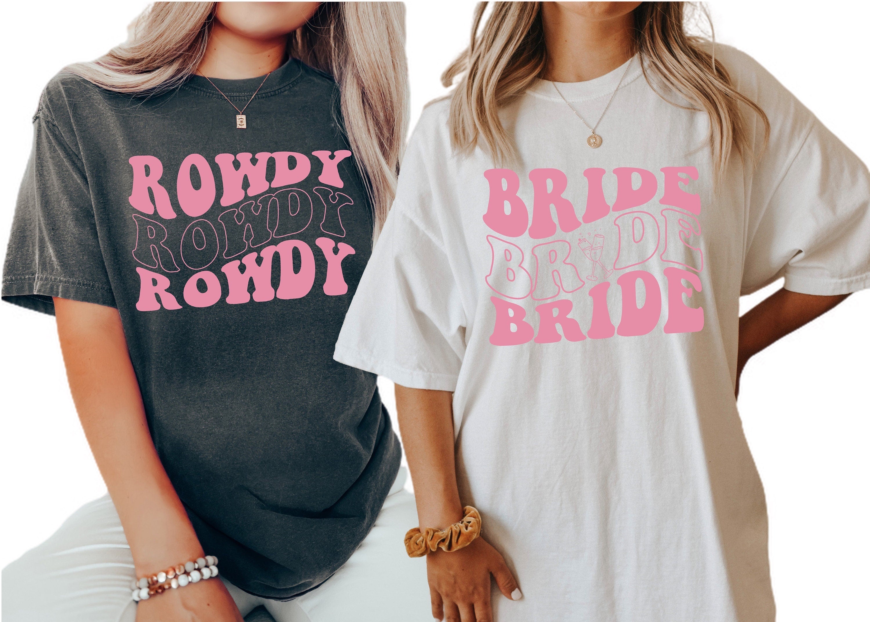 Vintage Washed Tee, Bachelorette Party Shirts, Getting Rowdy, Getting Hitched Boho T-Shirt, Retro