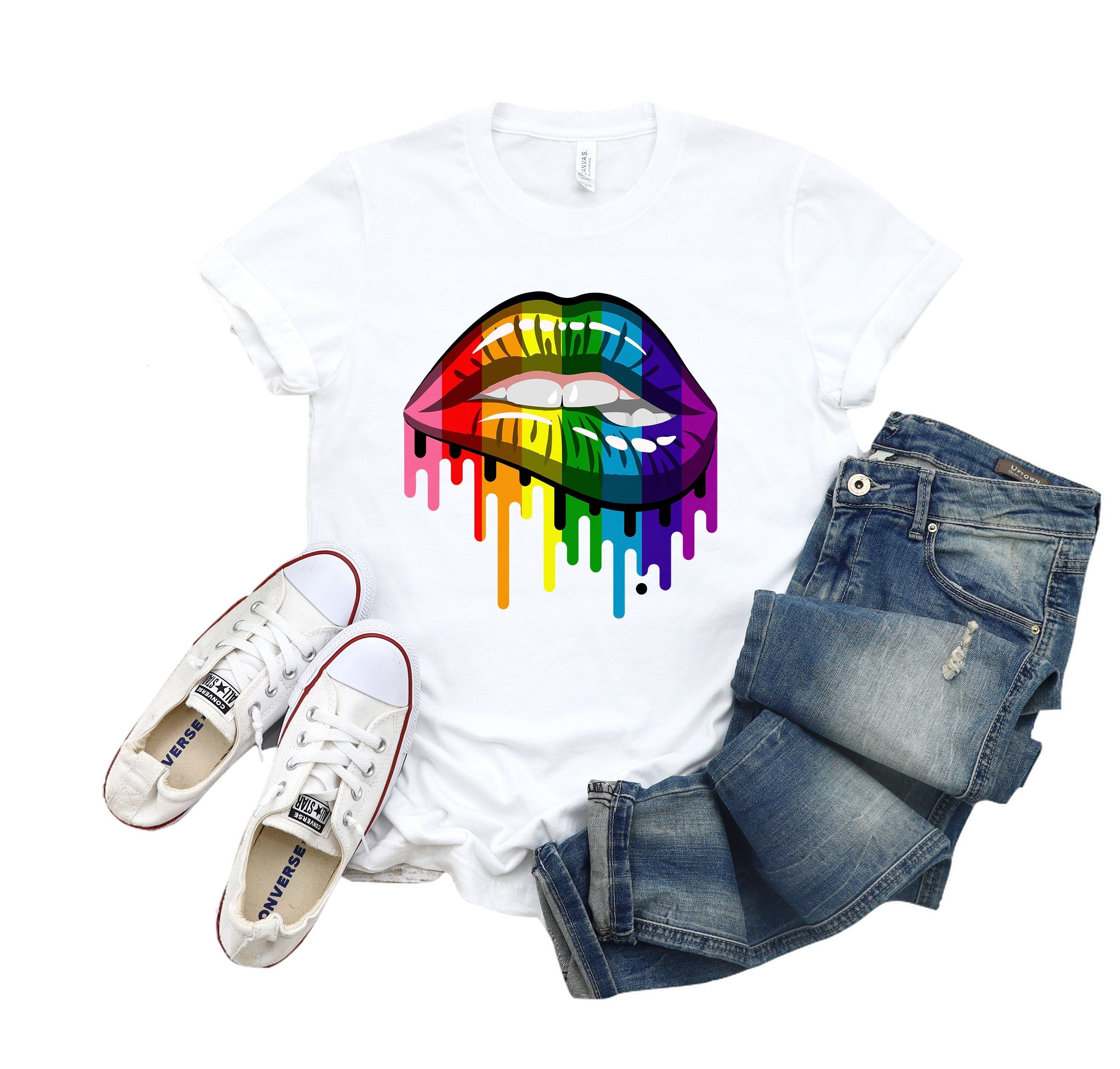 Rainbow Pride Lips Shirt, LGBT Lips Shirt, LGBTQ+ Shirt, Pride Week Shirt, Pride Shirt, Pride March