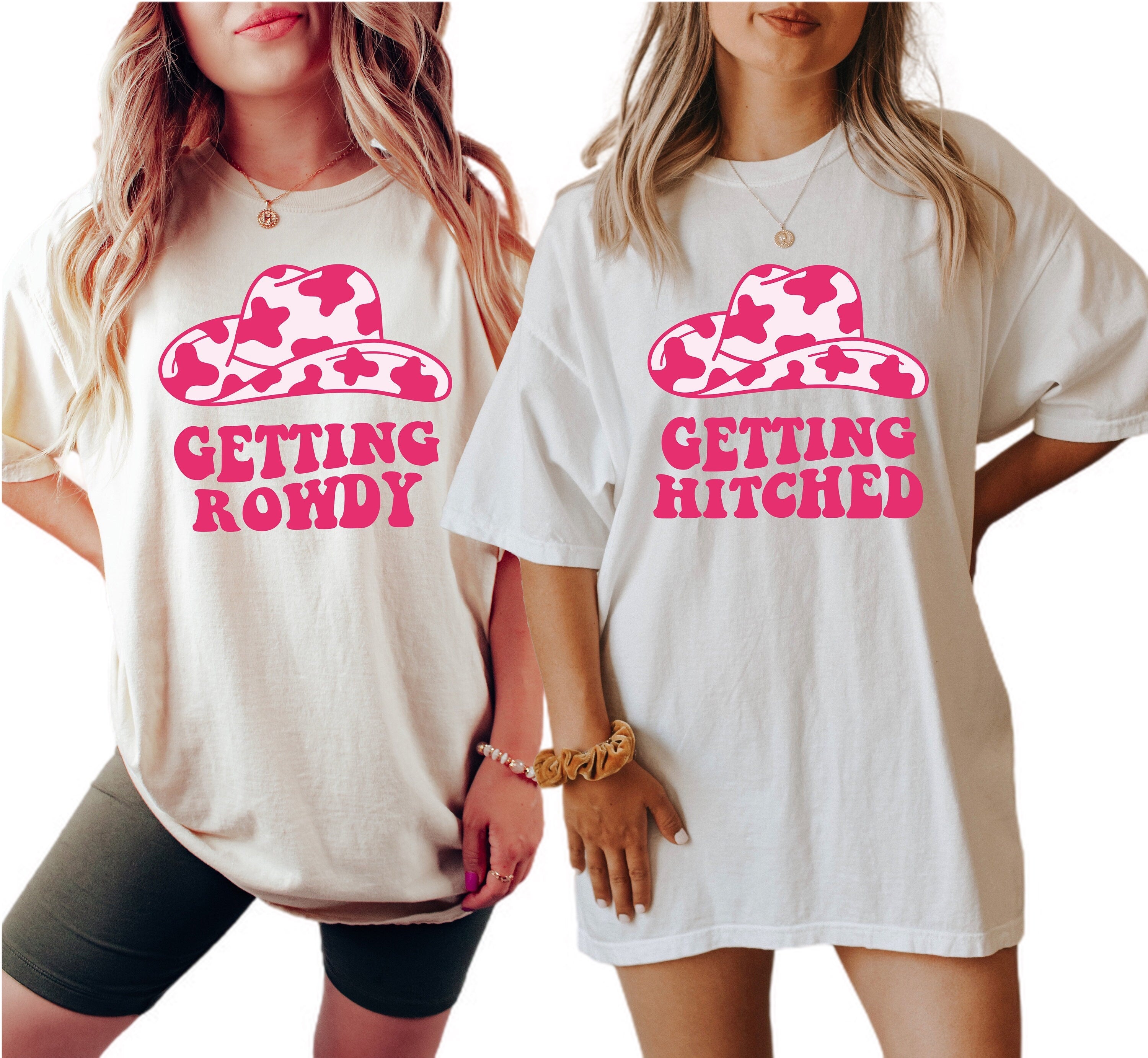 Vintage Washed Tee, Bachelorette Party Shirts, Getting Rowdy, Getting Hitched Boho T-Shirt, Retro