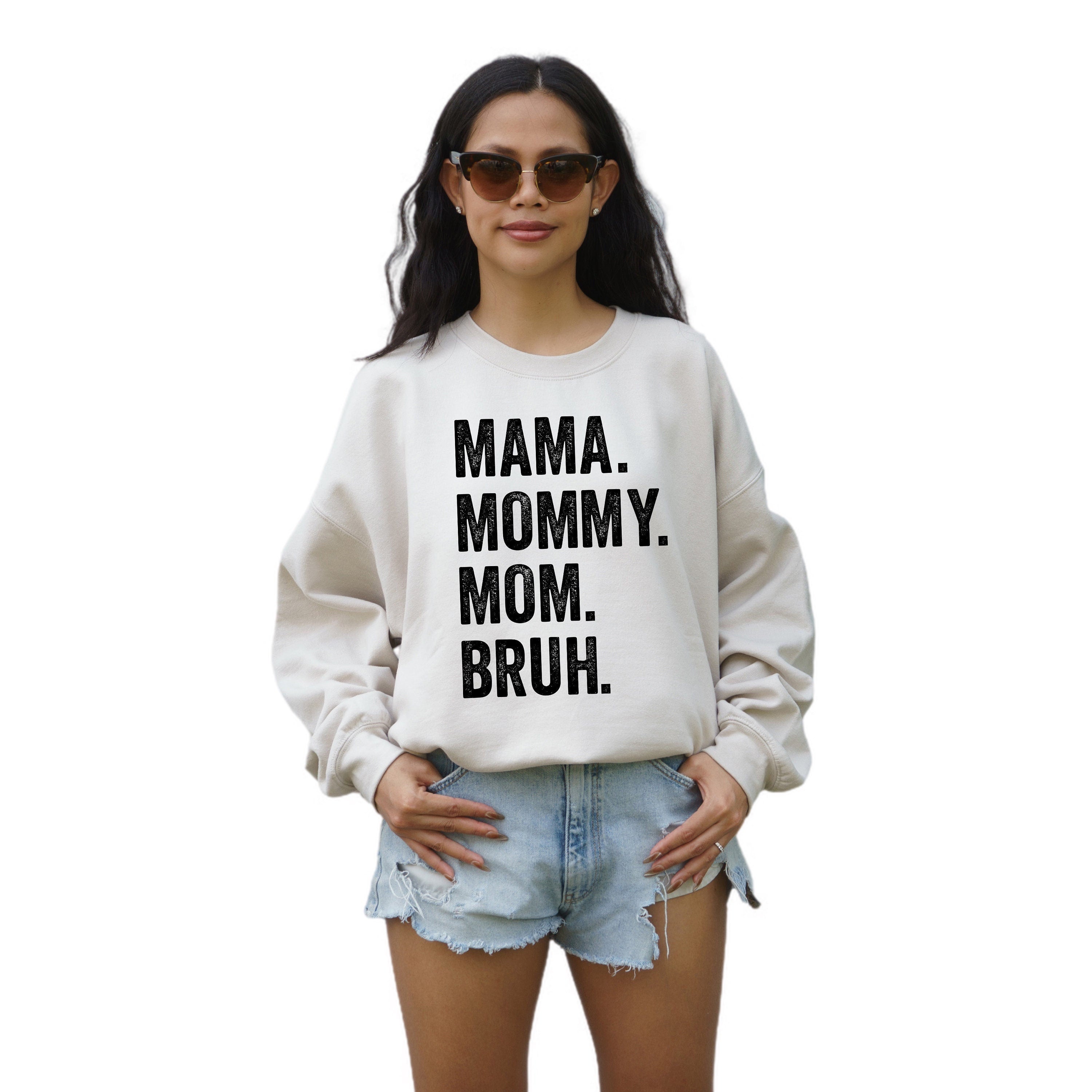 Momma Mommy Mom Bruh Crewneck Sweater, Mothers Day Retro Kids, Girl Mom, Mom Sweatshirt, Bruh, Mom