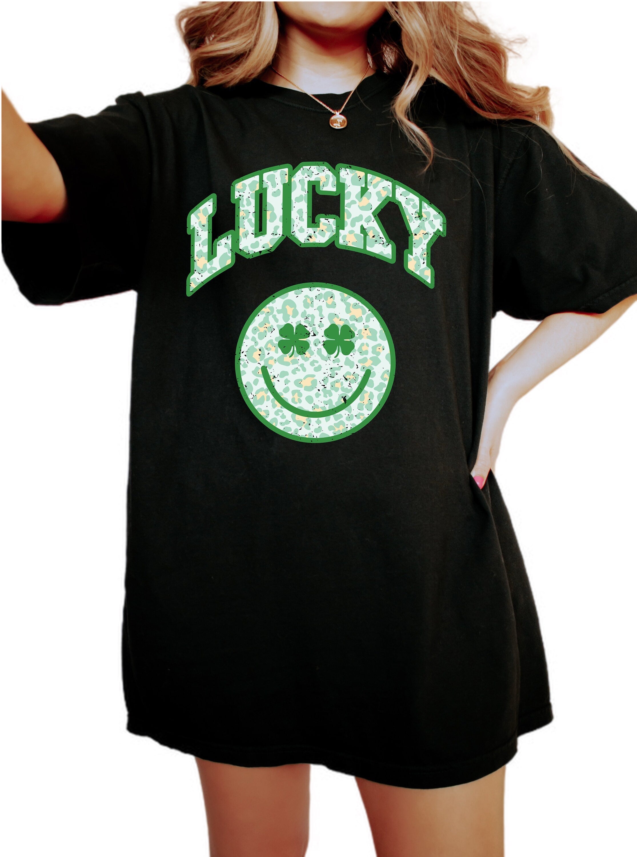 Retro St Patty's Day Vintage Washed Shirt, Lucky Smiley Shirt, Vintage St Patrick's Day Shirt, Day