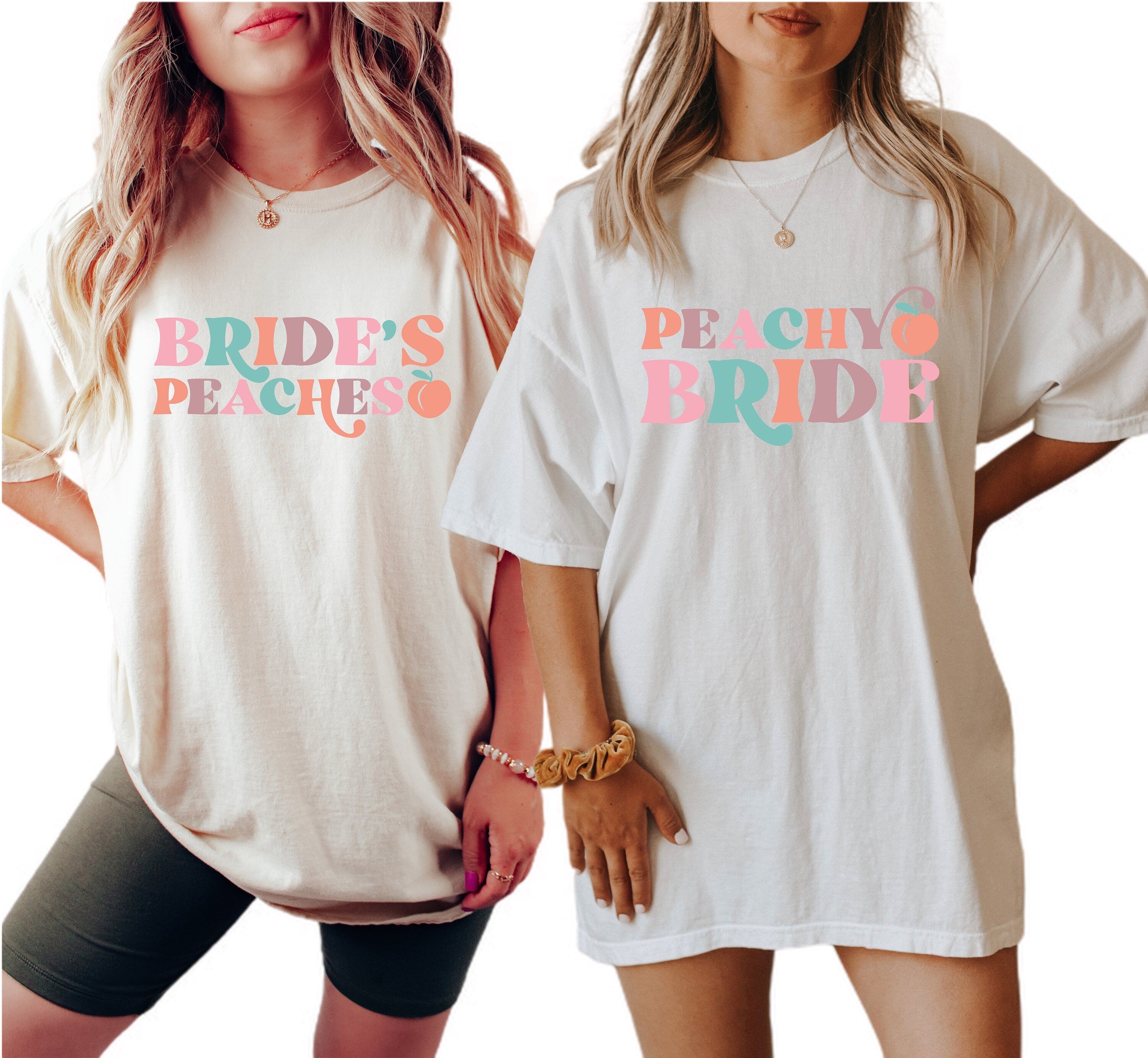 Vintage Washed Tee, Bachelorette Party Shirts, Peachy Bride, Georgia Boho T-Shirt, Retro Graphic Tee