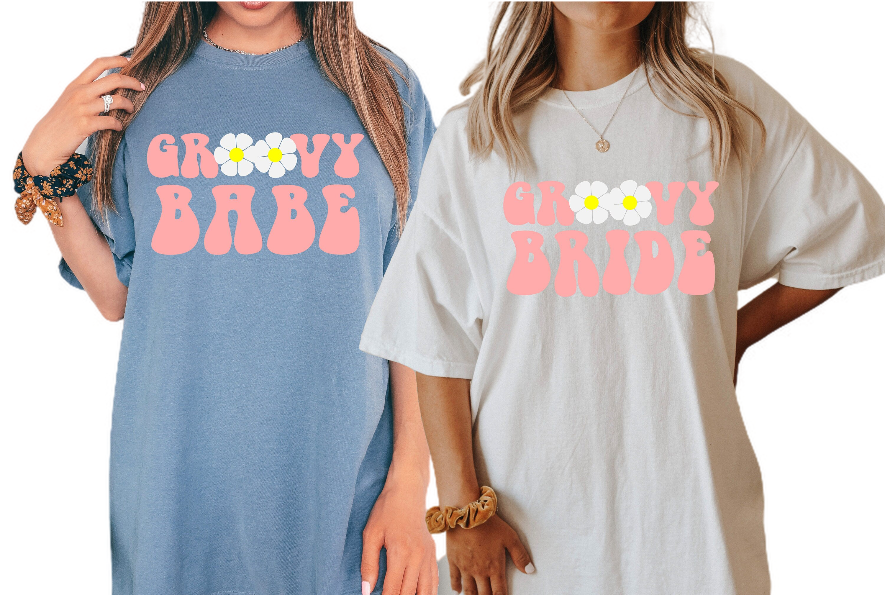 Comfort Colors Tee, Bachelorette Party Shirts, Groovy Babe, Groovy Bride Boho T-Shirt, Retro Graphic Tee ,Bridal Party Shirts, Girls Trip