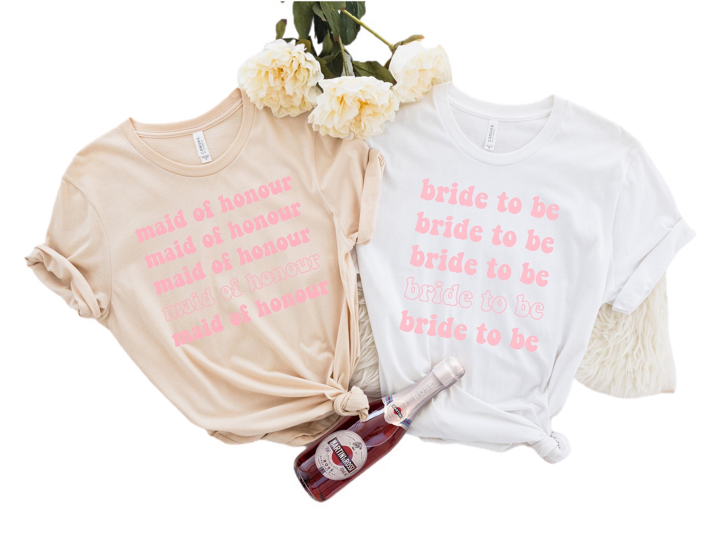 Wavy Bride And Bridesmaid, Retro Batch Shirts, Bachelorette Party Shirts, Bride and Babe,