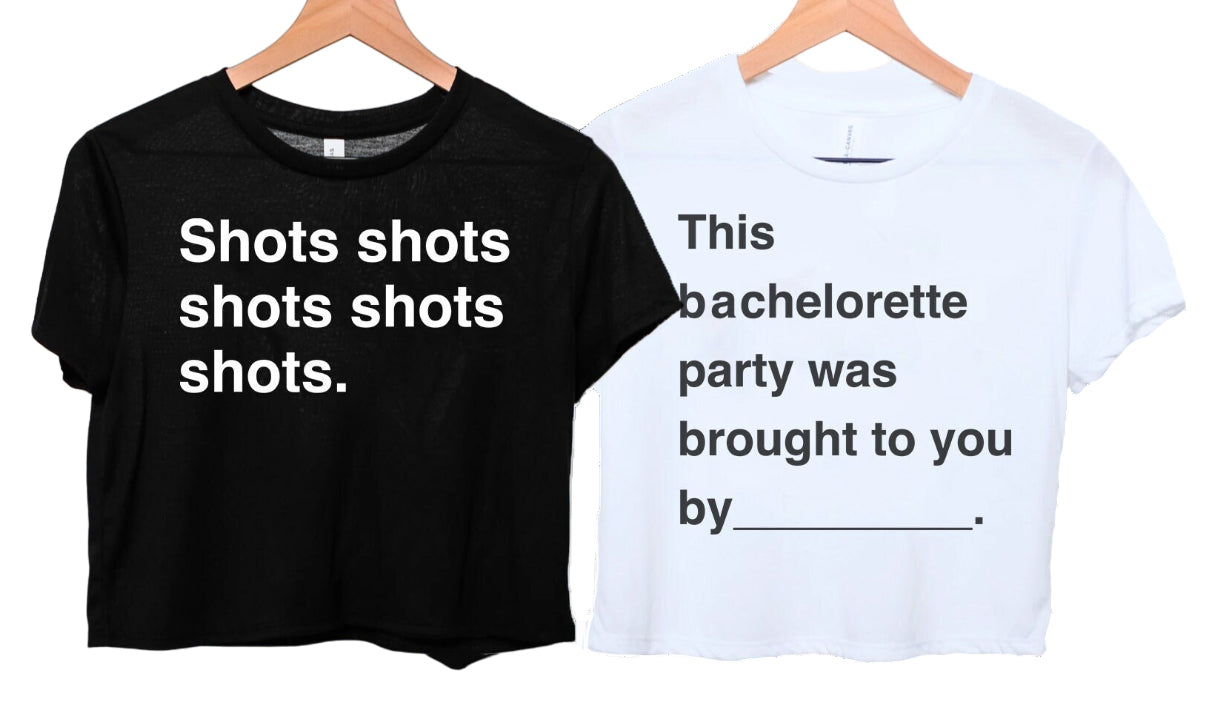 Cards Against Humanity Themed Bachelorette Group Crop Tops | Bachelorette & Bachelor Party Crop