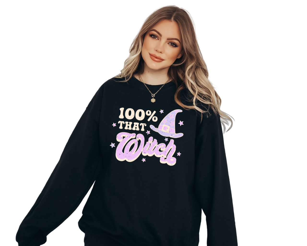 100% That Witch Halloween Sweatshirt, Spooky Mom Shirt, Vintage Sweater, Mama Shirt, Womens Cute