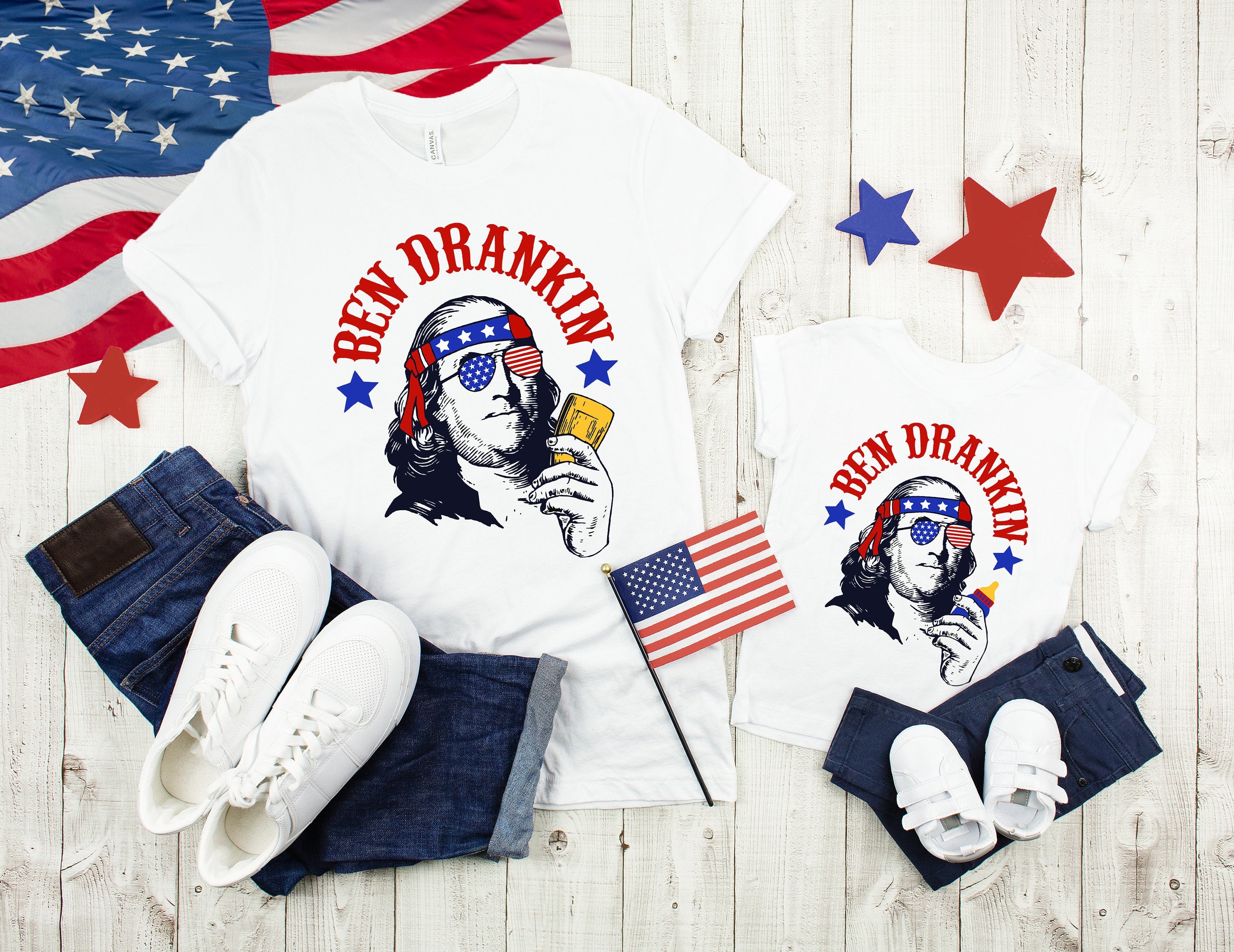 Ben Drankin Kids 4th of July Shirt for friends and family| Mommy and Me 4th of July| Daddy and Me 4th of July| Matching Family Shirts